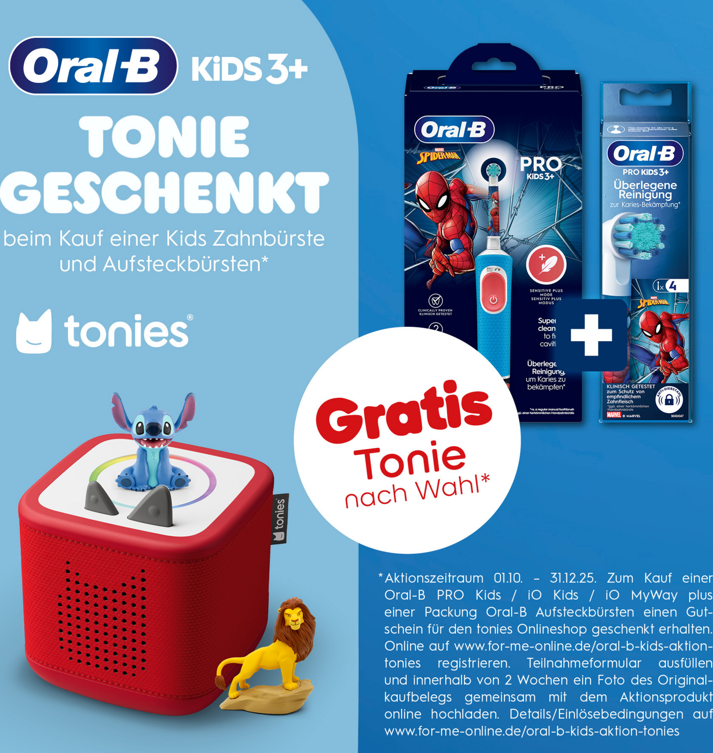 Oral-B Vitality elektrische Zahnbürste Pro 103 Kids Spiderman