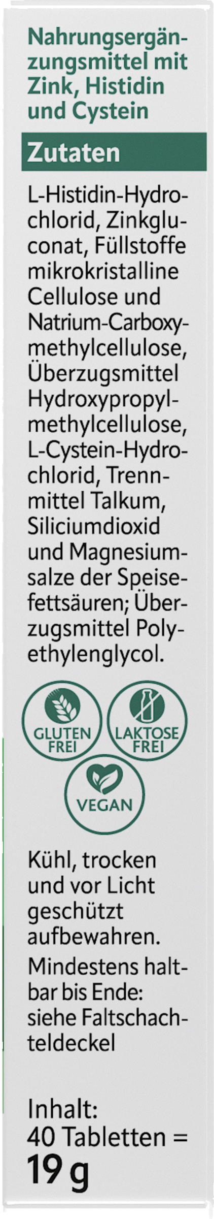 أقراص الزنك + الهيستيدين + السيستين ذات الإطلاق المستمر 2