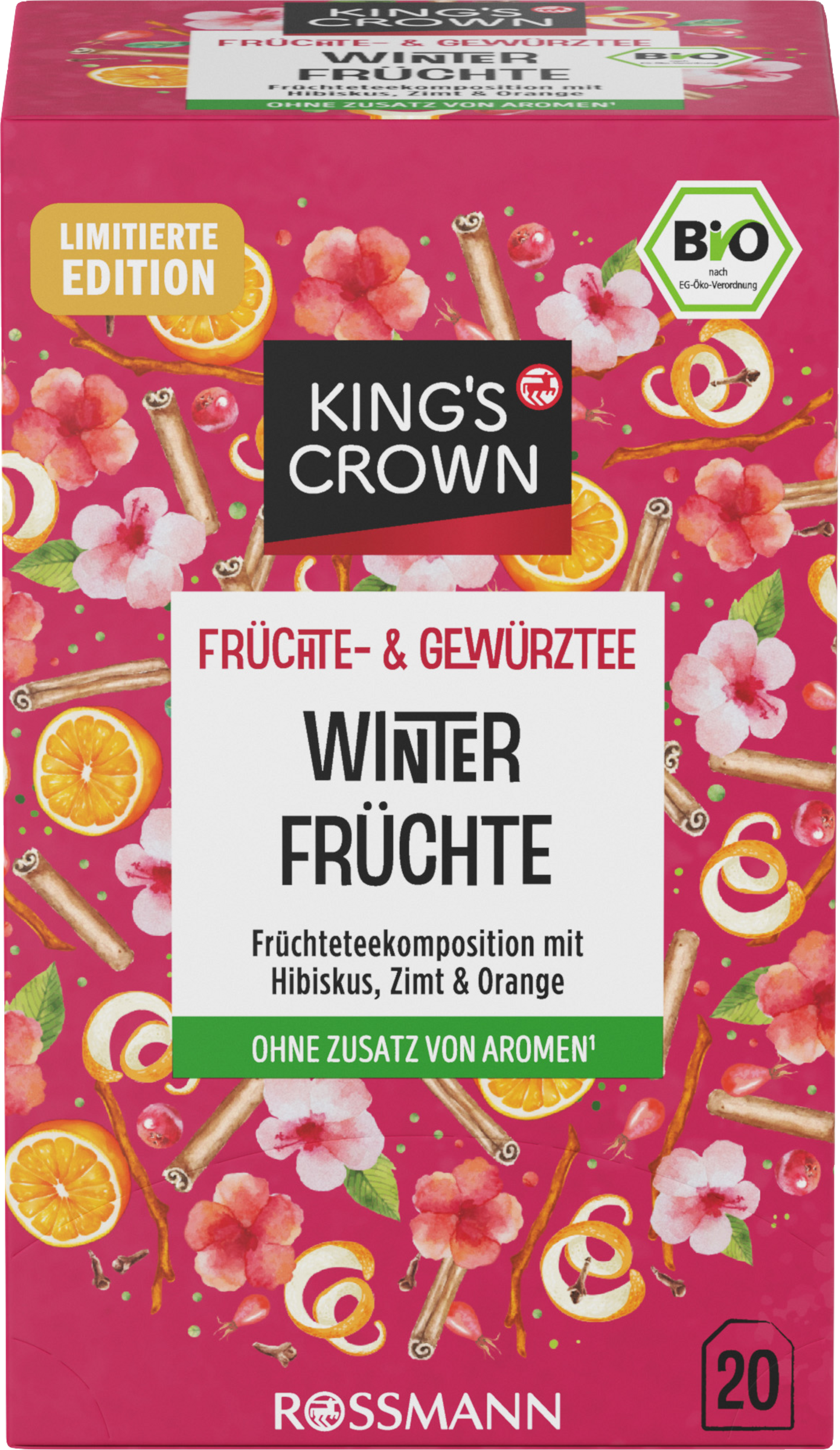 KING'S CROWN Bio Früchtetee Winterfrüchte (20 Beutel)