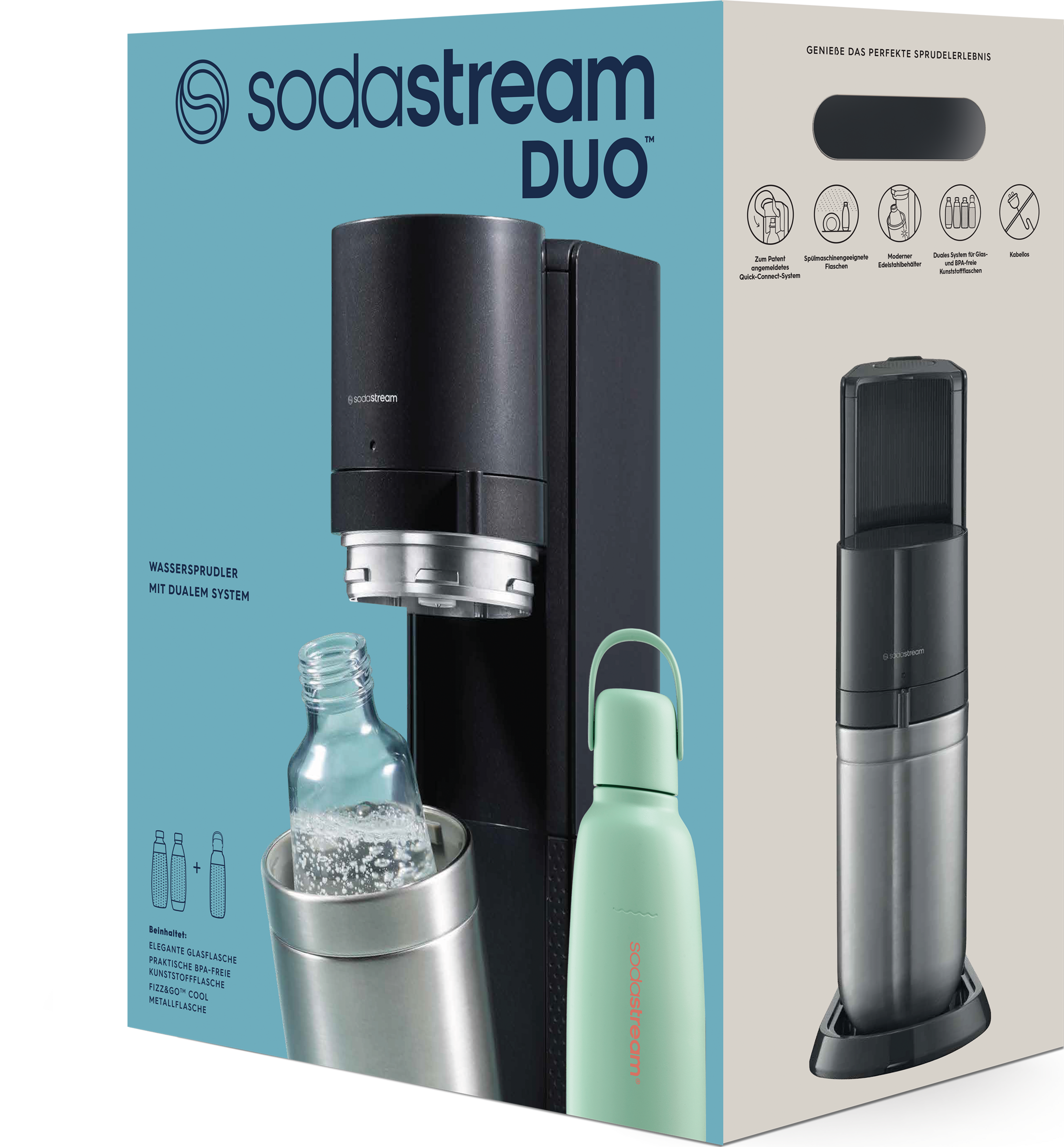 SodaStream Wassersprudler DUO titan Allroundpack mint