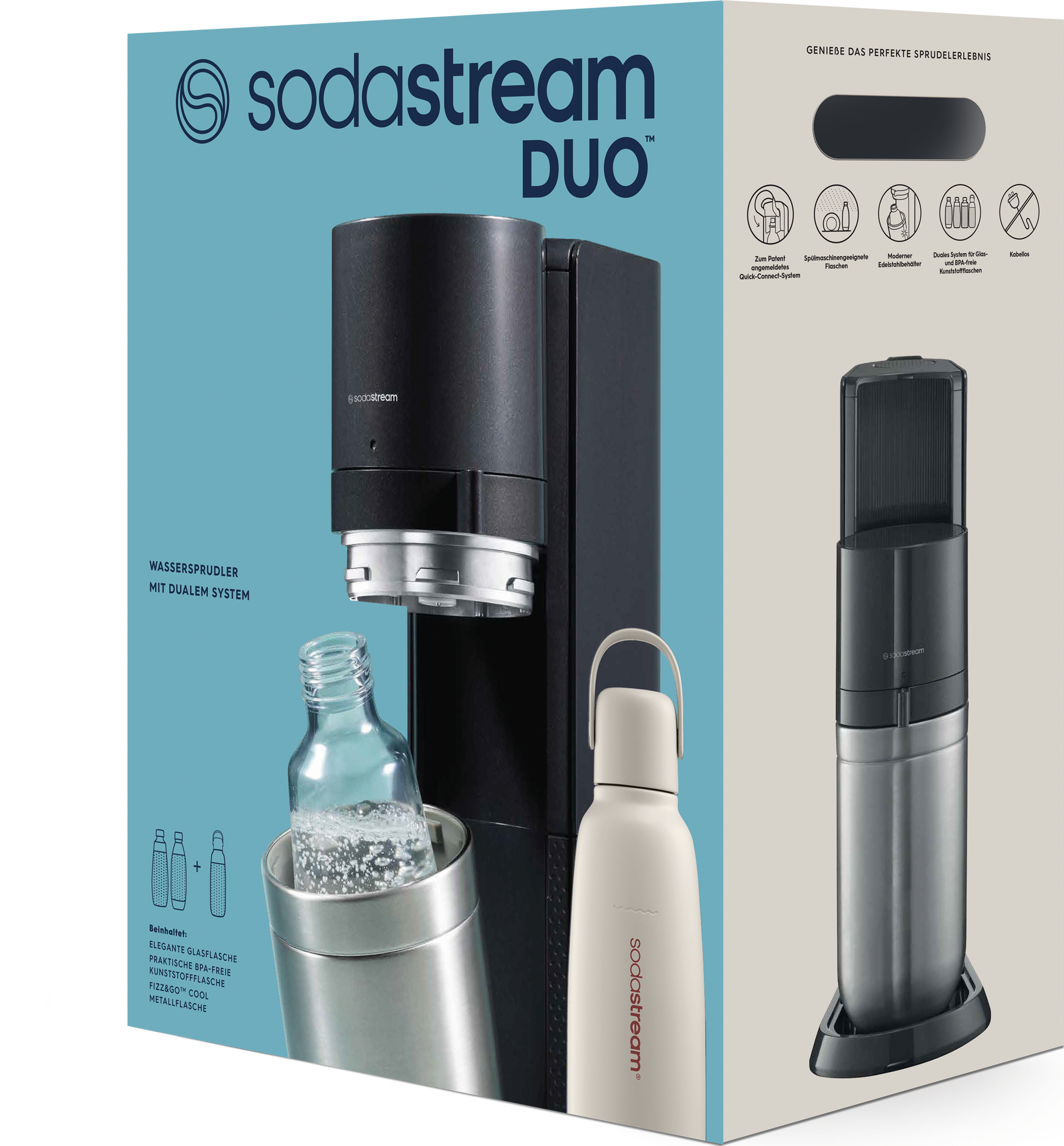 SodaStream Wassersprudler DUO titan Allroundpack sand