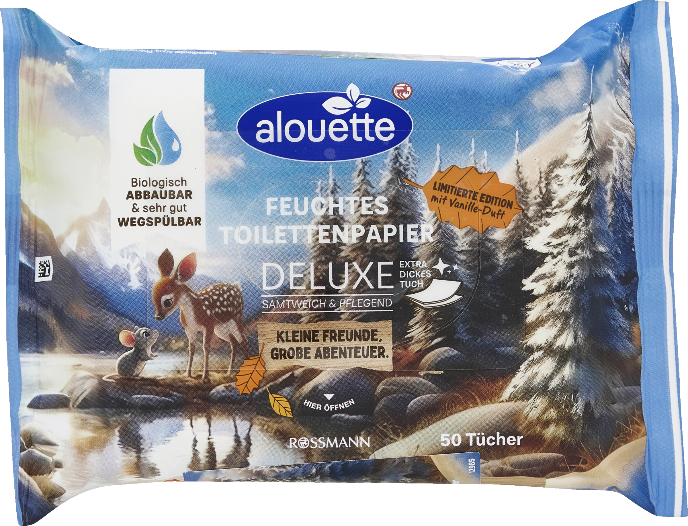 Deluxe Feuchtes Toilettenpapier Kleine Freunde, große Abenteuer 3x50