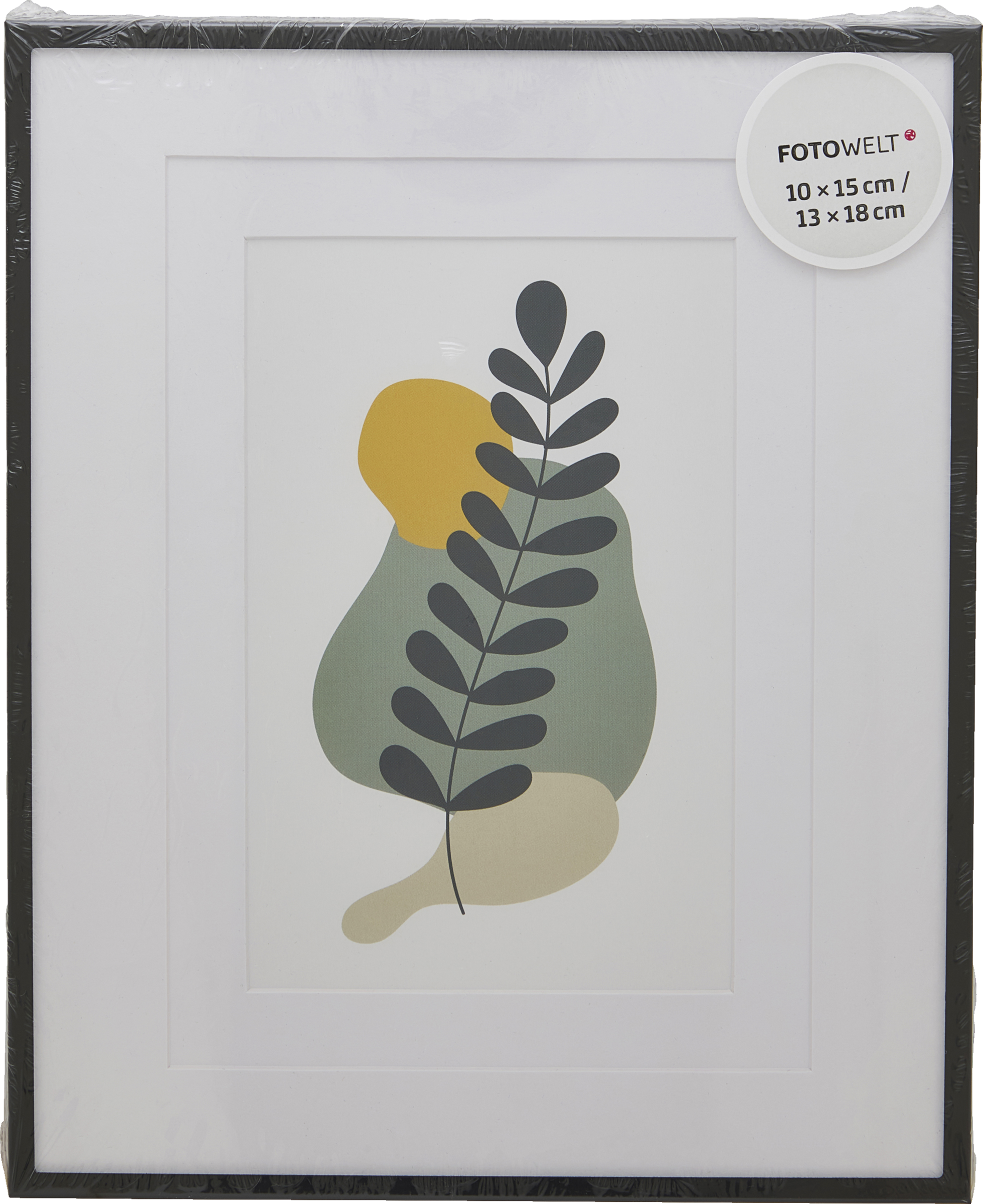 Fotowelt Aluminiumrahmen mit Passepartout schwarz