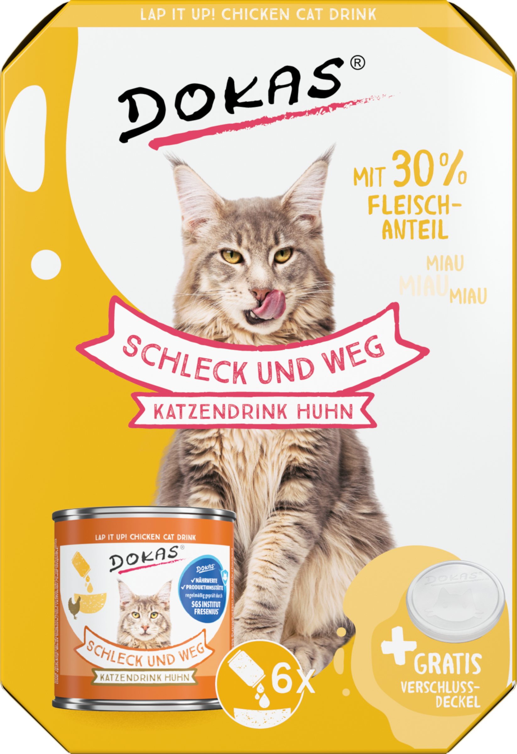 DOKAS 6er Pack Schleck und weg Katzendrink