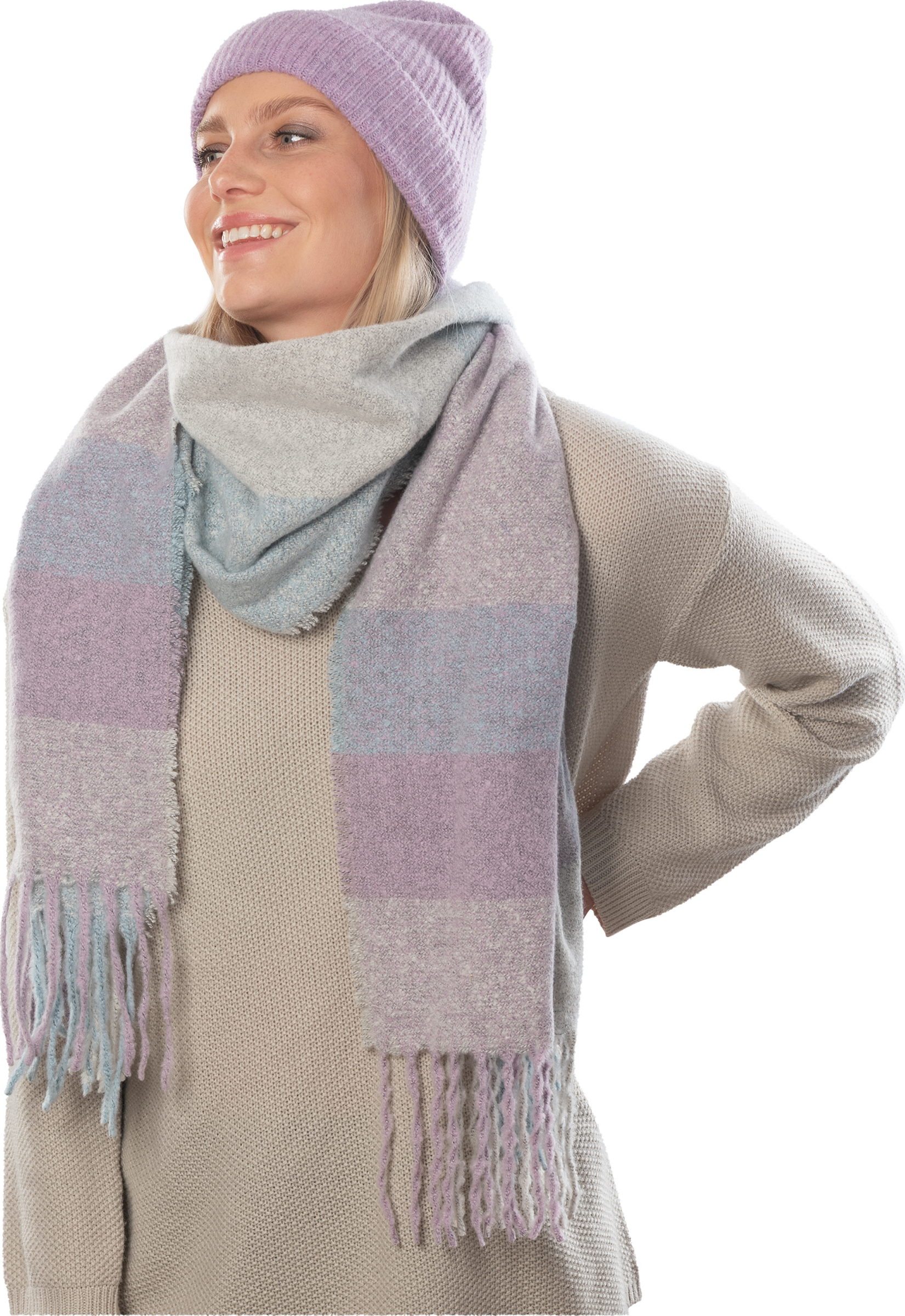 IDEENWELT Schal lavendel-hellblau
