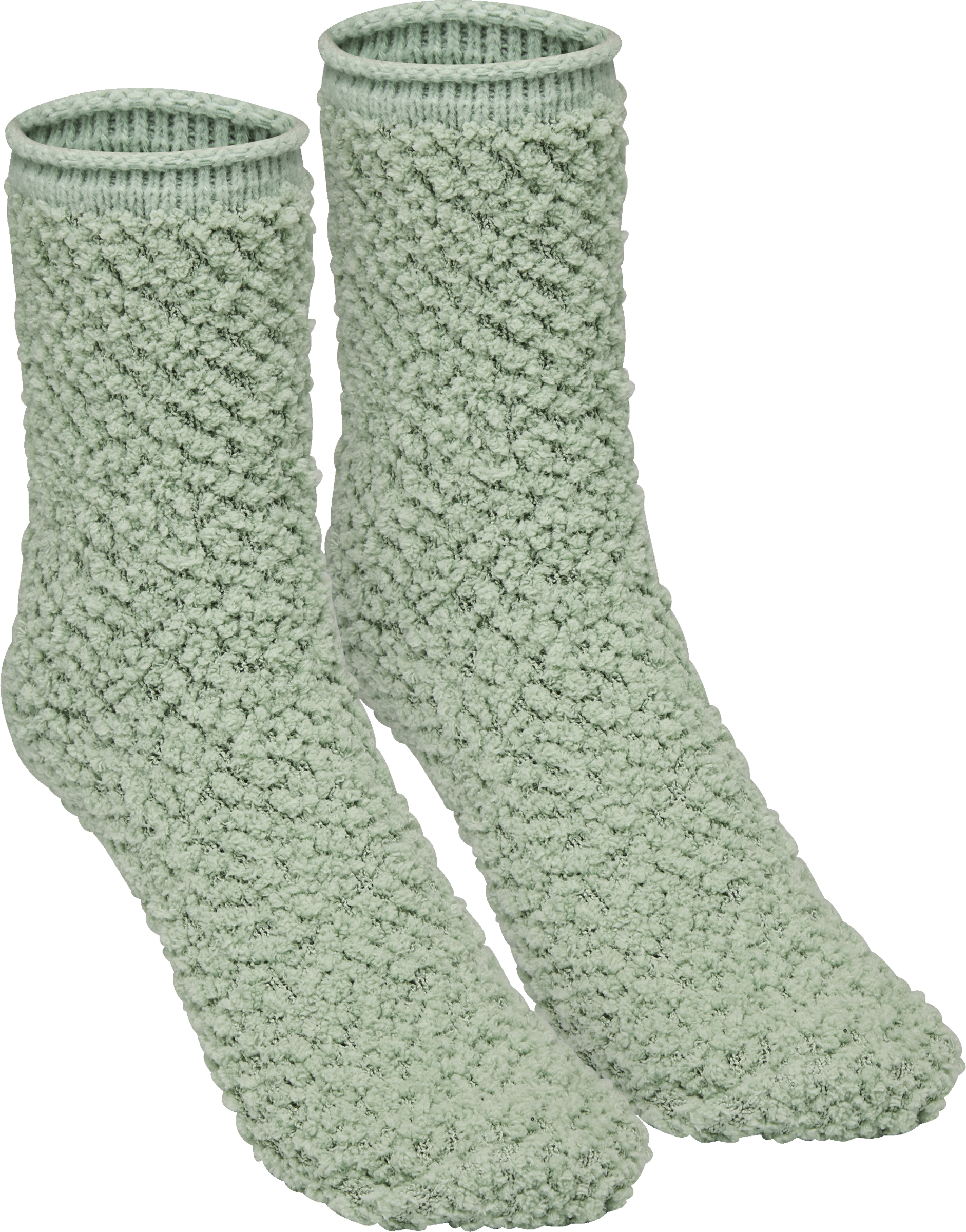 IDEENWELT Bouclé-Kuschelsocken hellgrün Größe 39/42