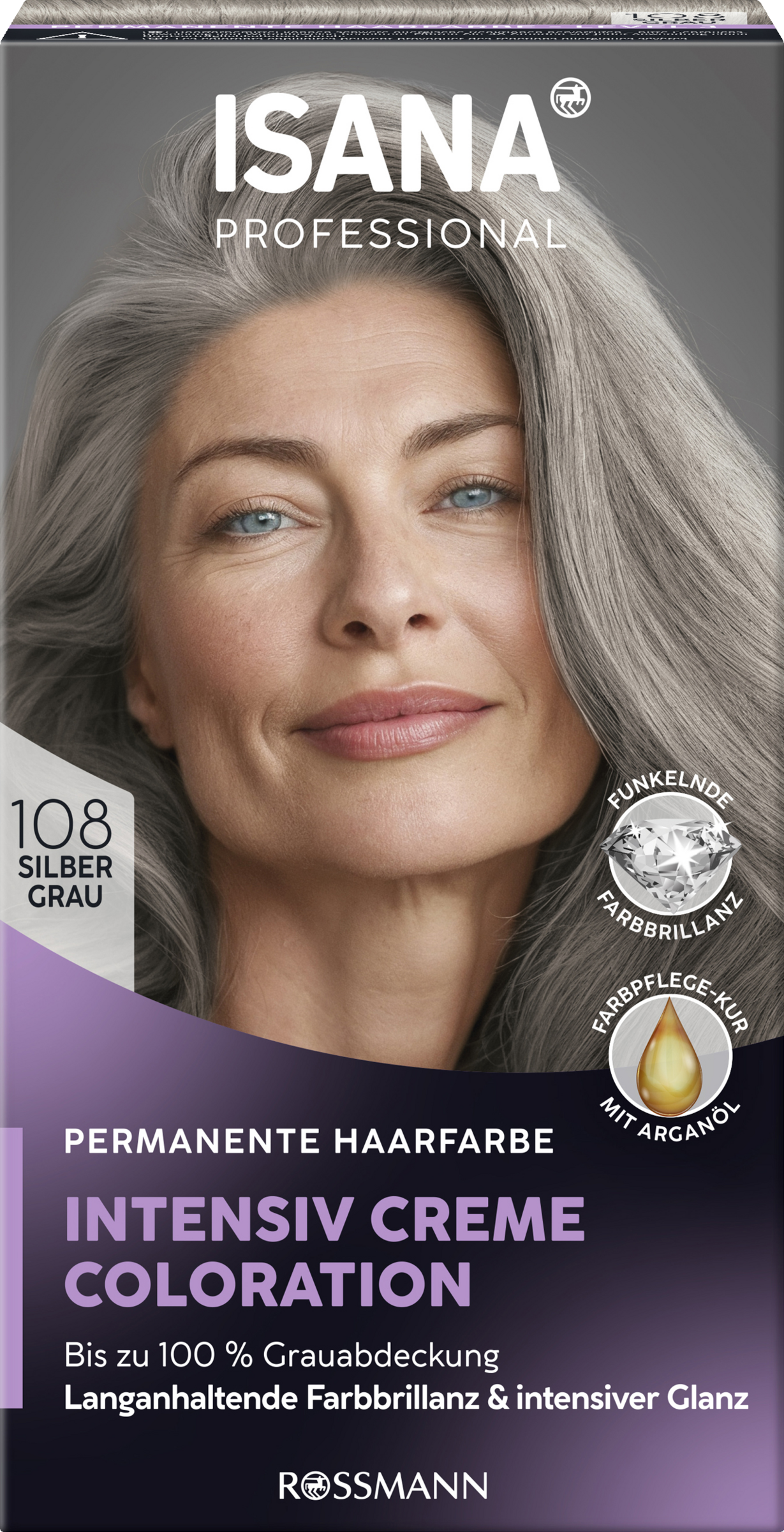 ISANA PROFESSIONAL Intensiv Creme Coloration 108 Silbergrau