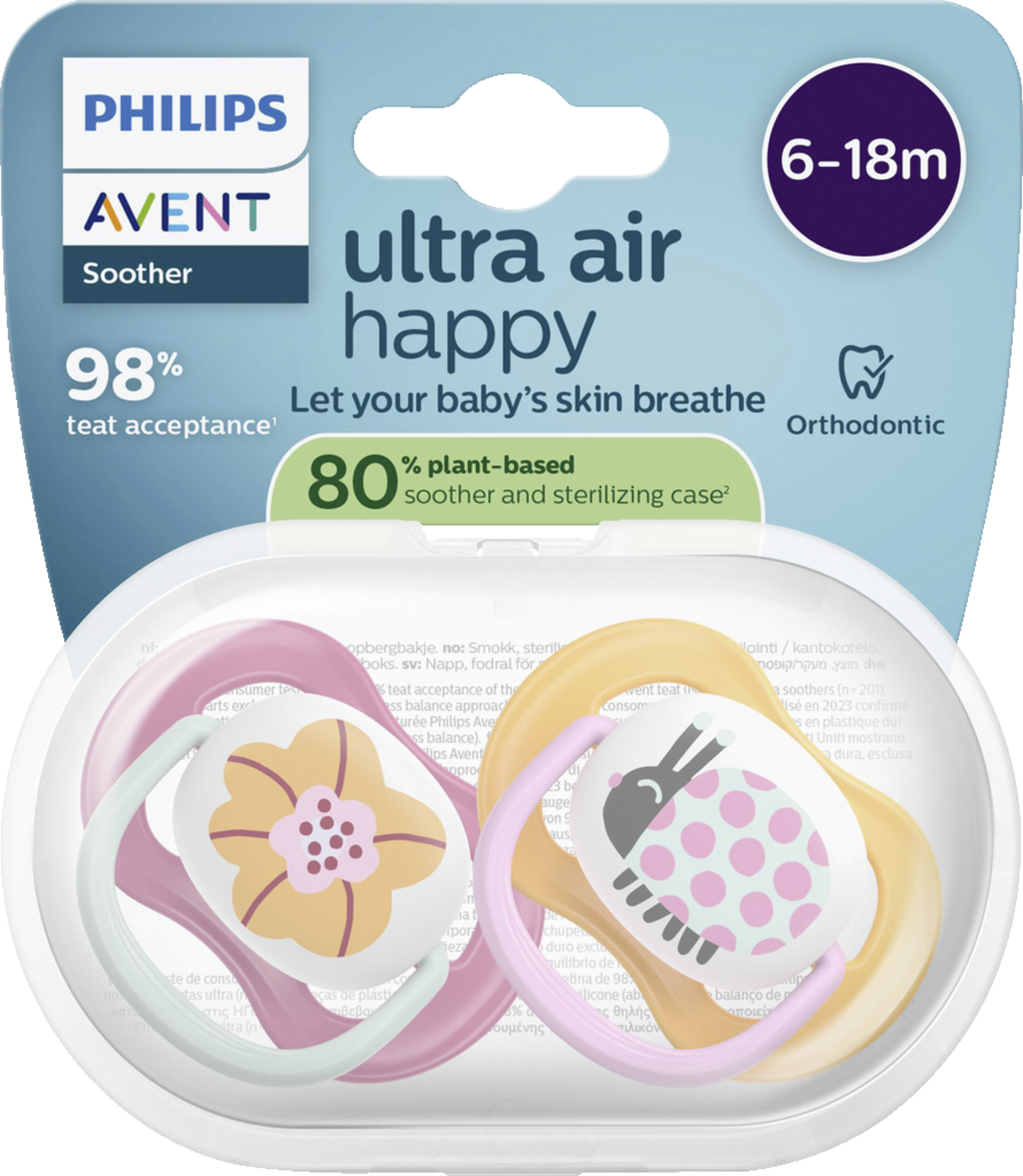 PHILIPS AVENT ultra air Schnuller Blume & Käfer 6-18 Monate