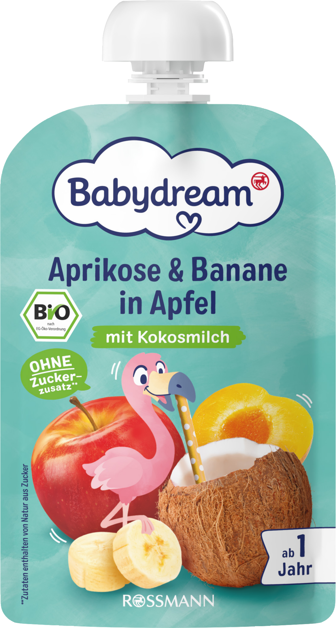 Bio Quetschie Aprikose & Banane in Apfel mit Kokosmilch