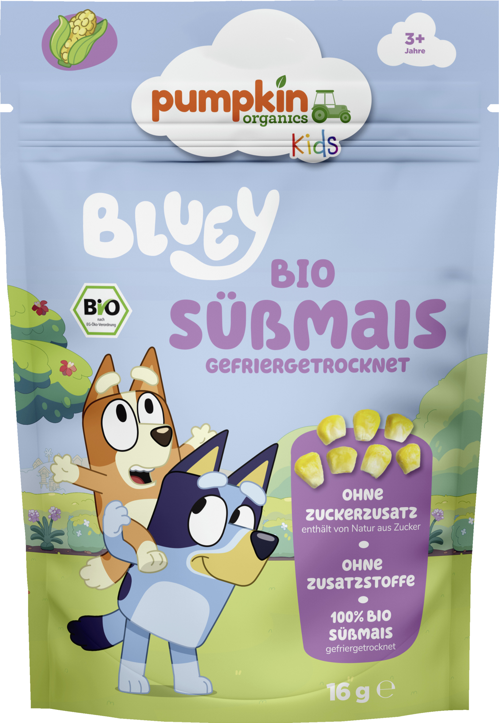 Pumpkin Organics Bio Bluey Süßmais gefriergetrocknet