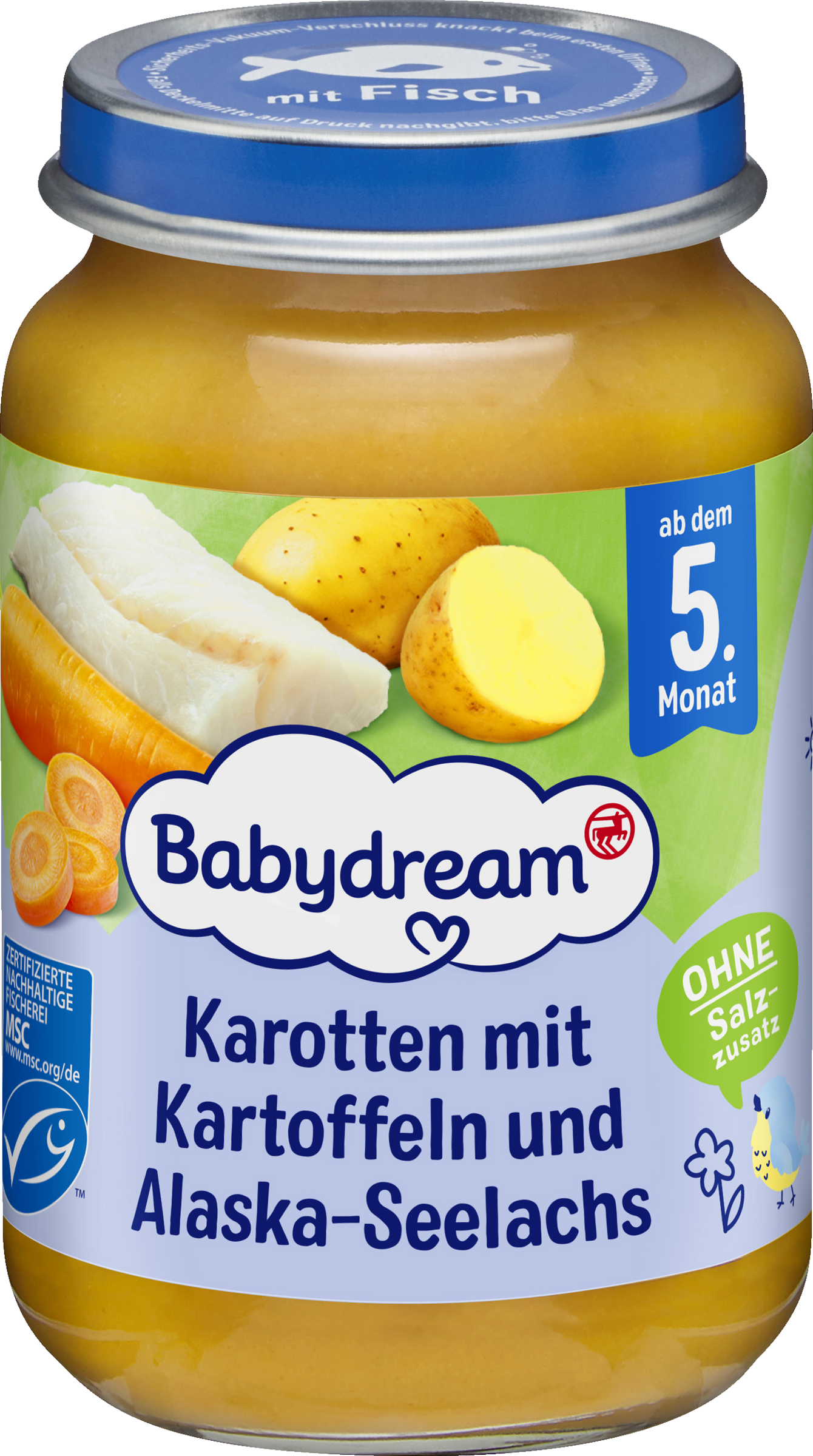 Babydream Karotten mit Kartoffeln und Alaska-Seelachs 190g