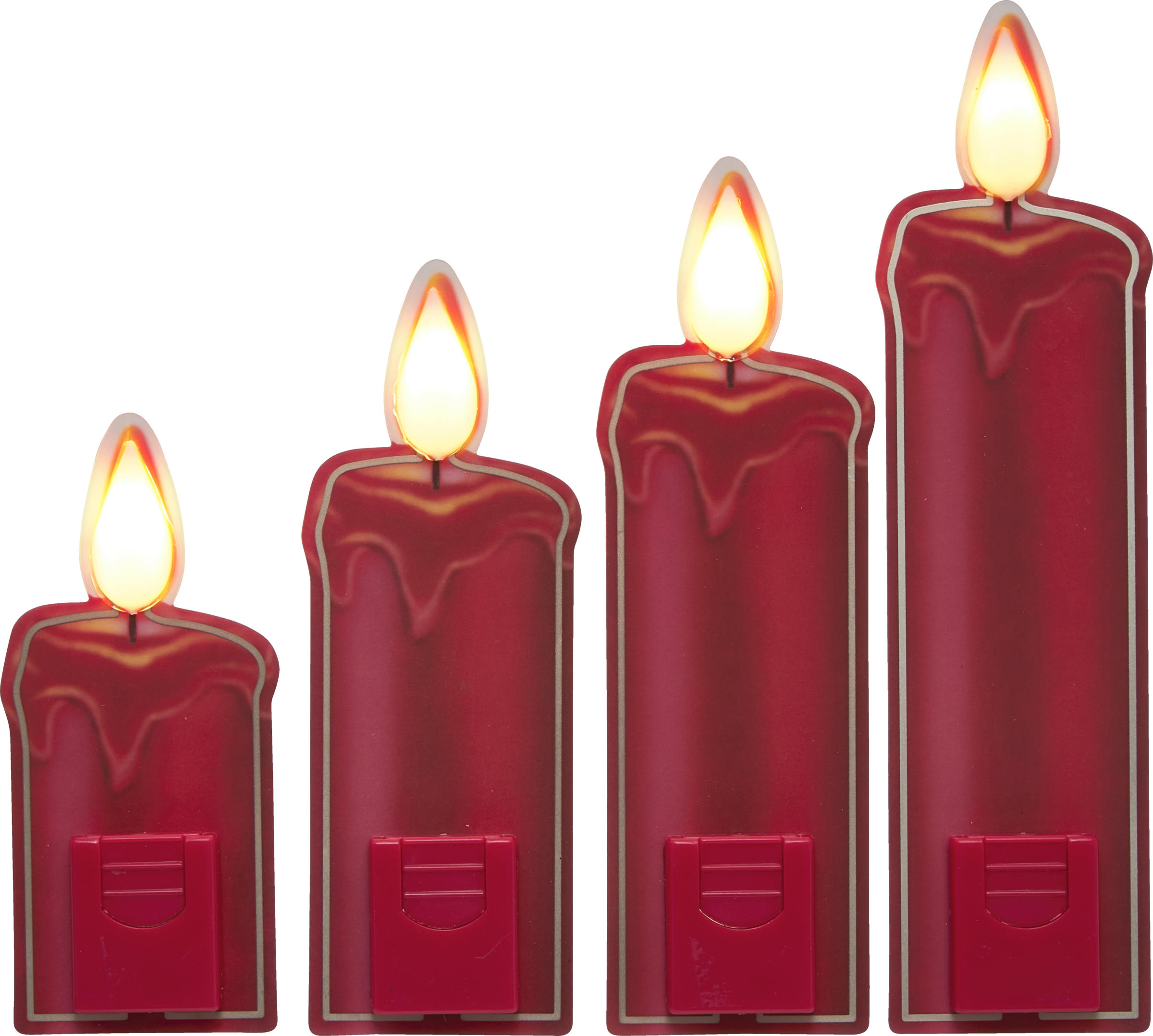 IDEENWELT LED Fensterkerzen rot 4er Set