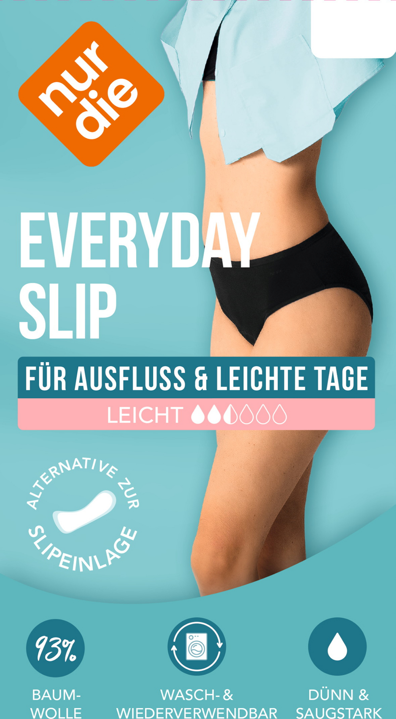 Nur Die EVERYDAY Slip schwarz Gr. XL 48-50
