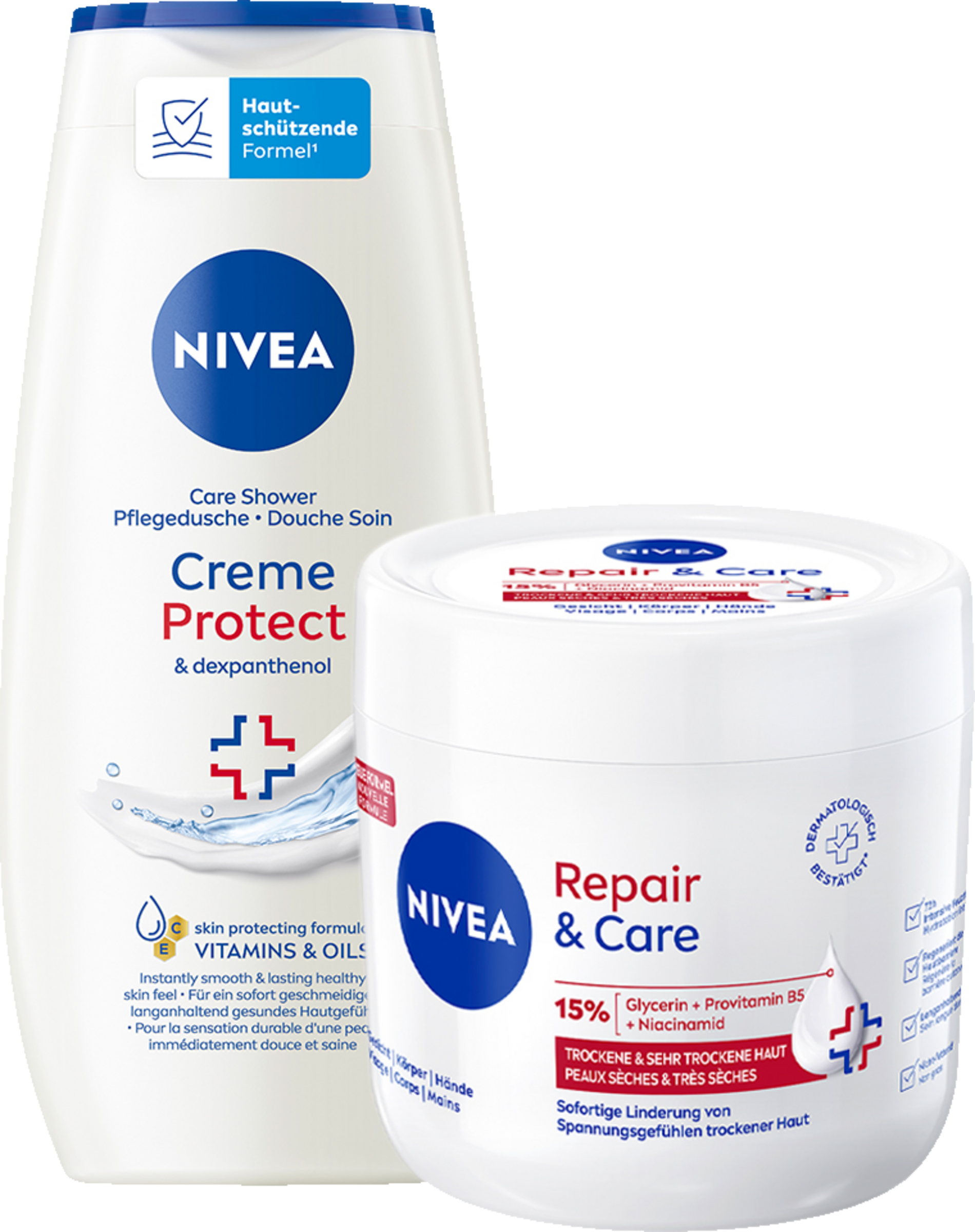 NIVEA Creme Repair&Care + Creme Protect & dexpanthenol
