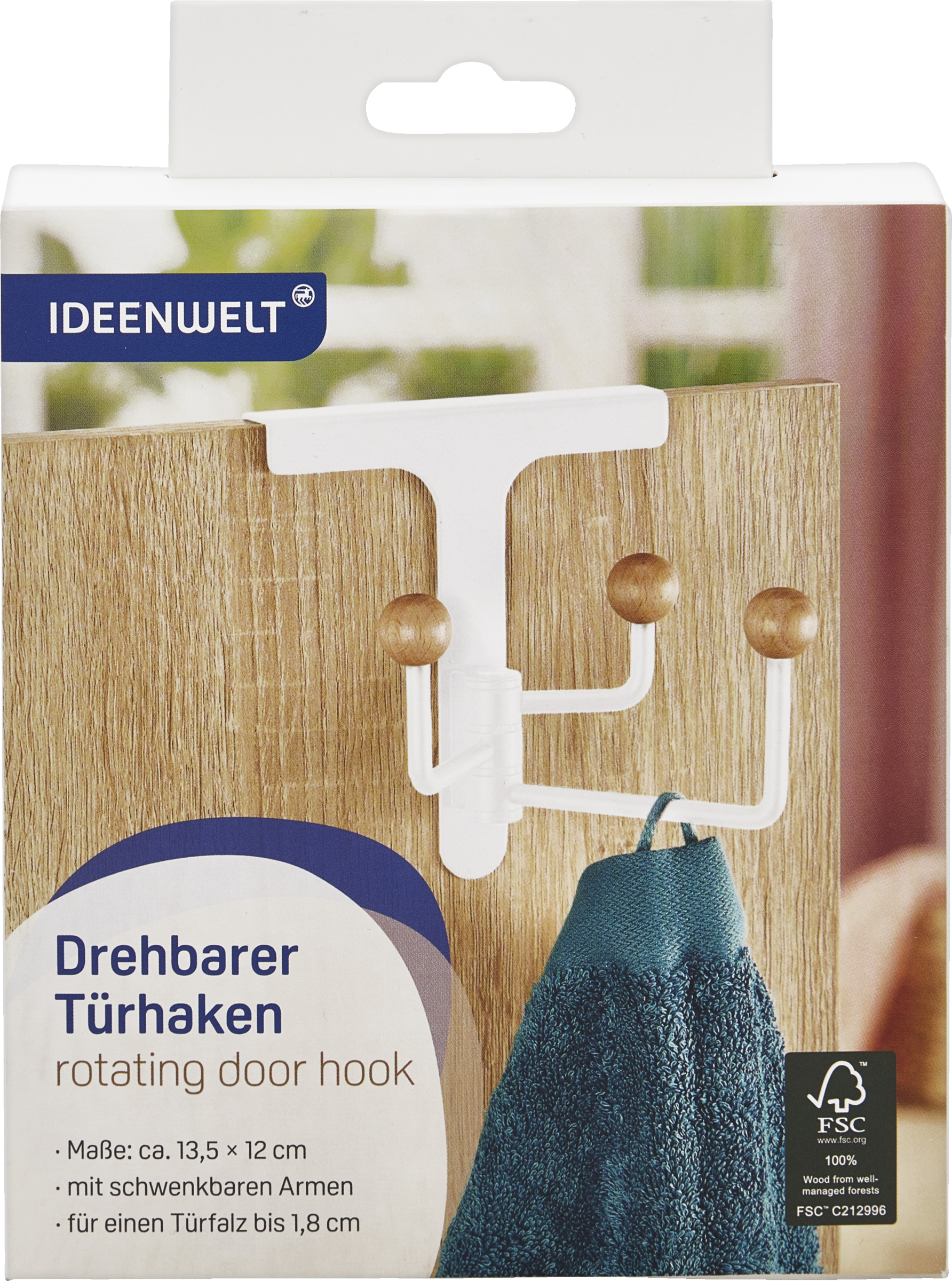 Drehbarer Türhaken weiß