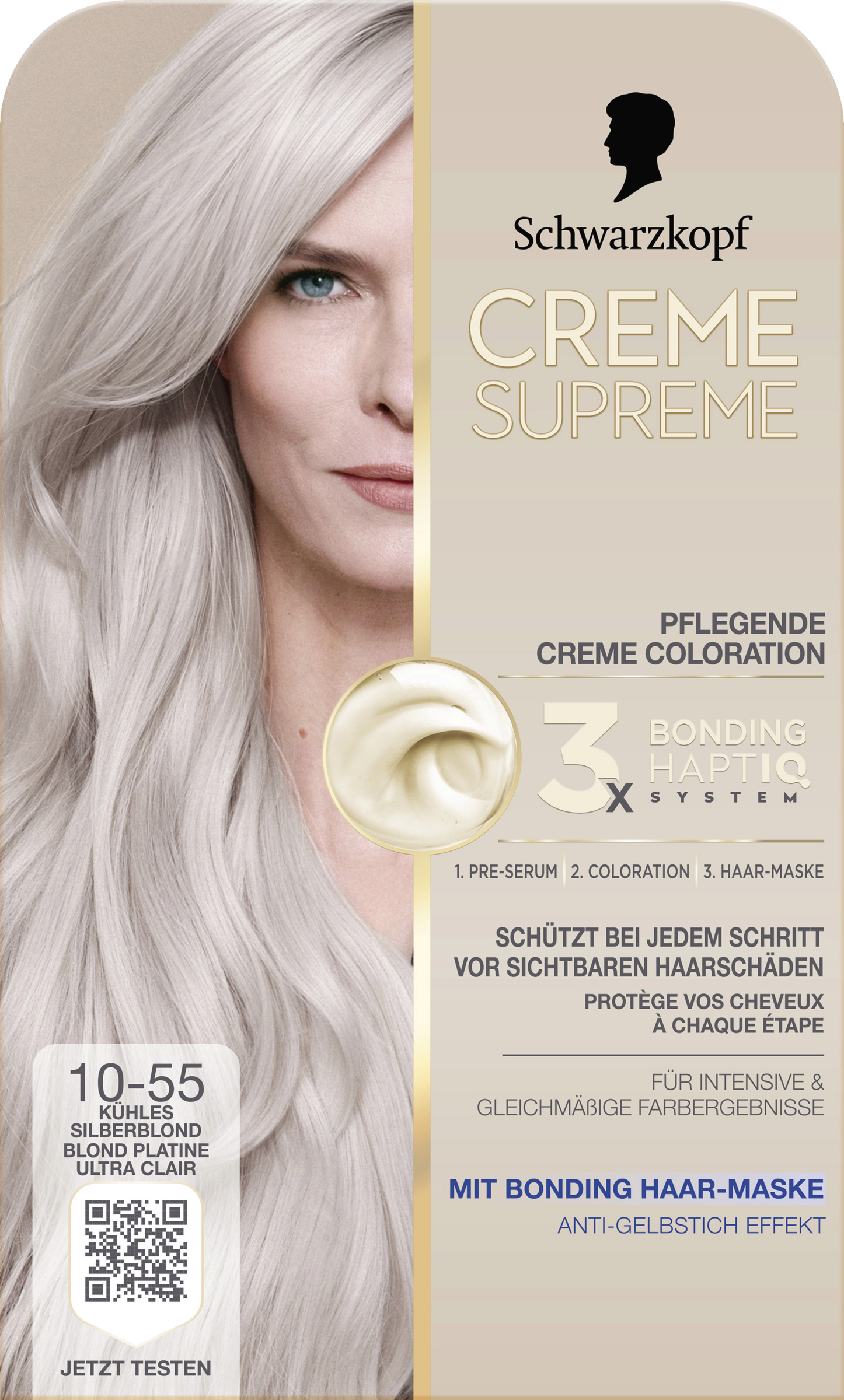 Pflegende Creme Coloration 10-55 Platinum Silberblond
