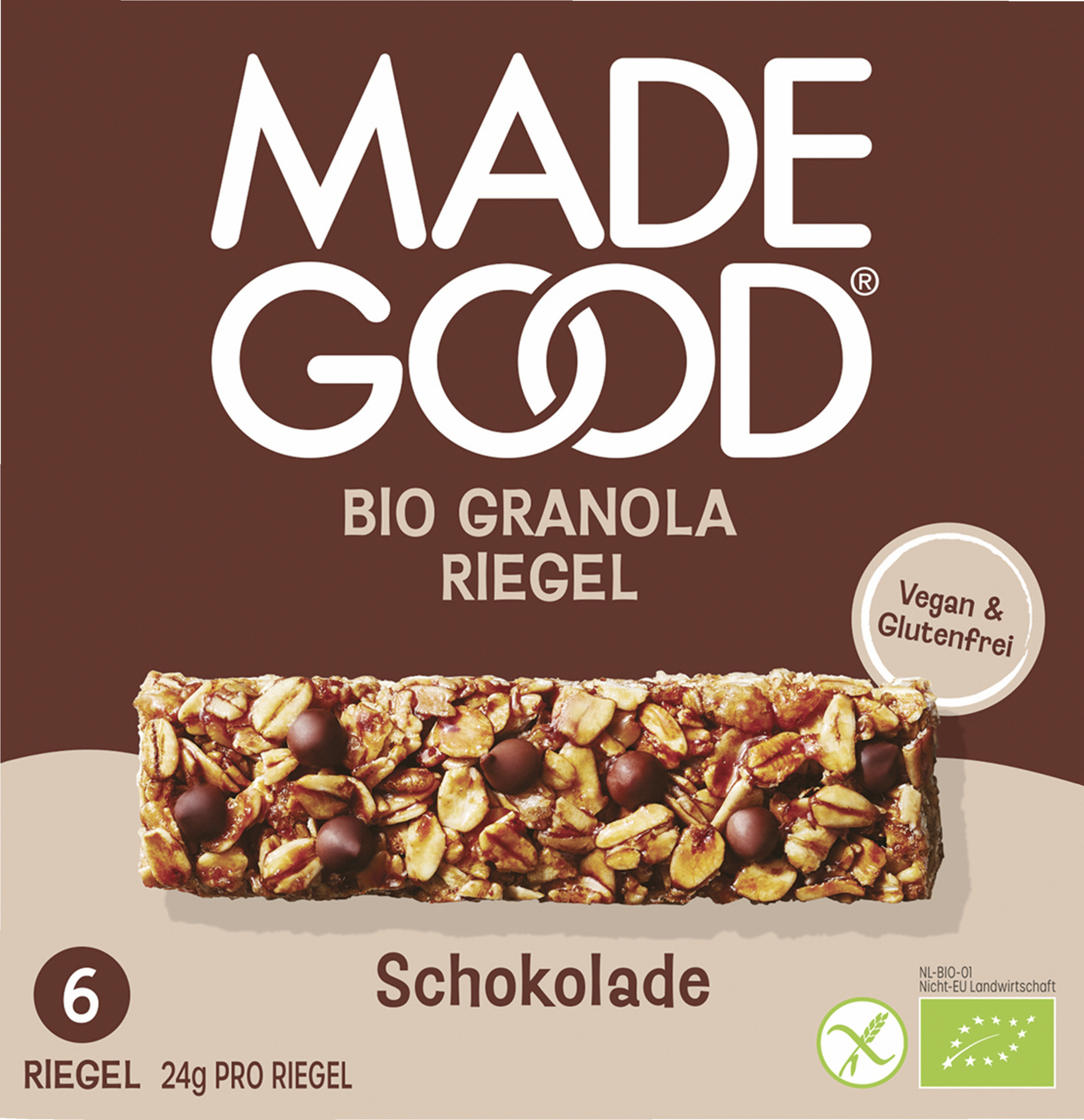 MadeGood Bio Granola Riegel Schokolade (6 Riegel)