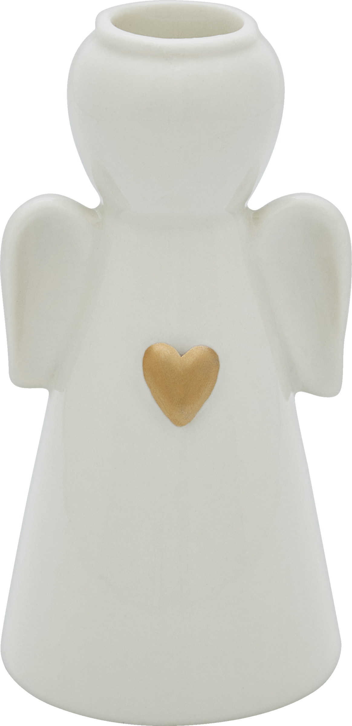 DEKOWELT Kerzenhalter ENGEL MIT HERZ WEIß
