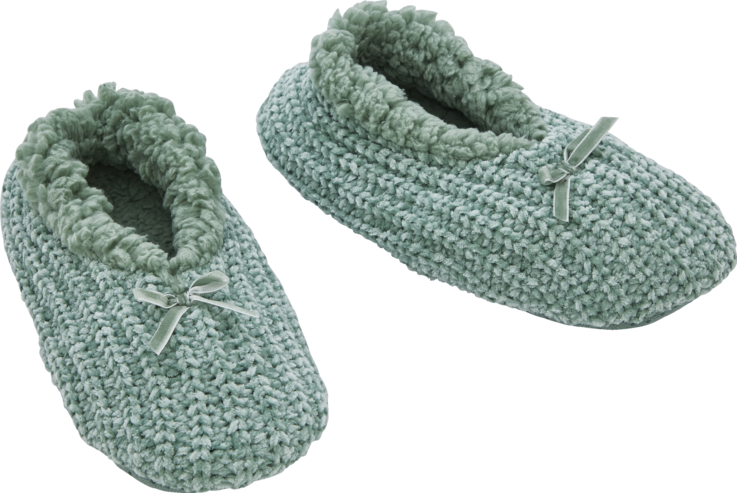 Chenille-Homesneaker hellgrün Gr. 41/42