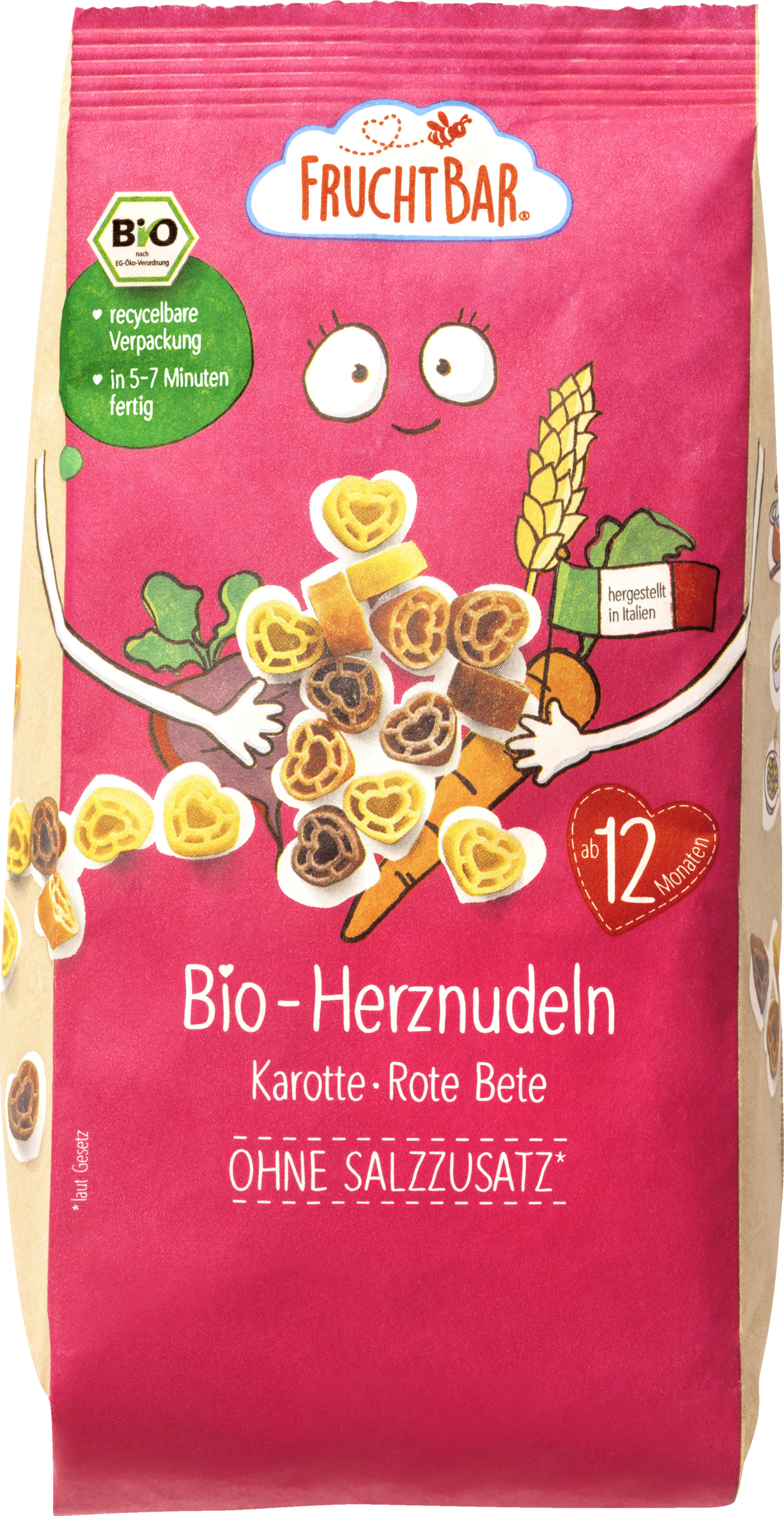FruchtBar Bio Herznudeln Karotte Rote Bete