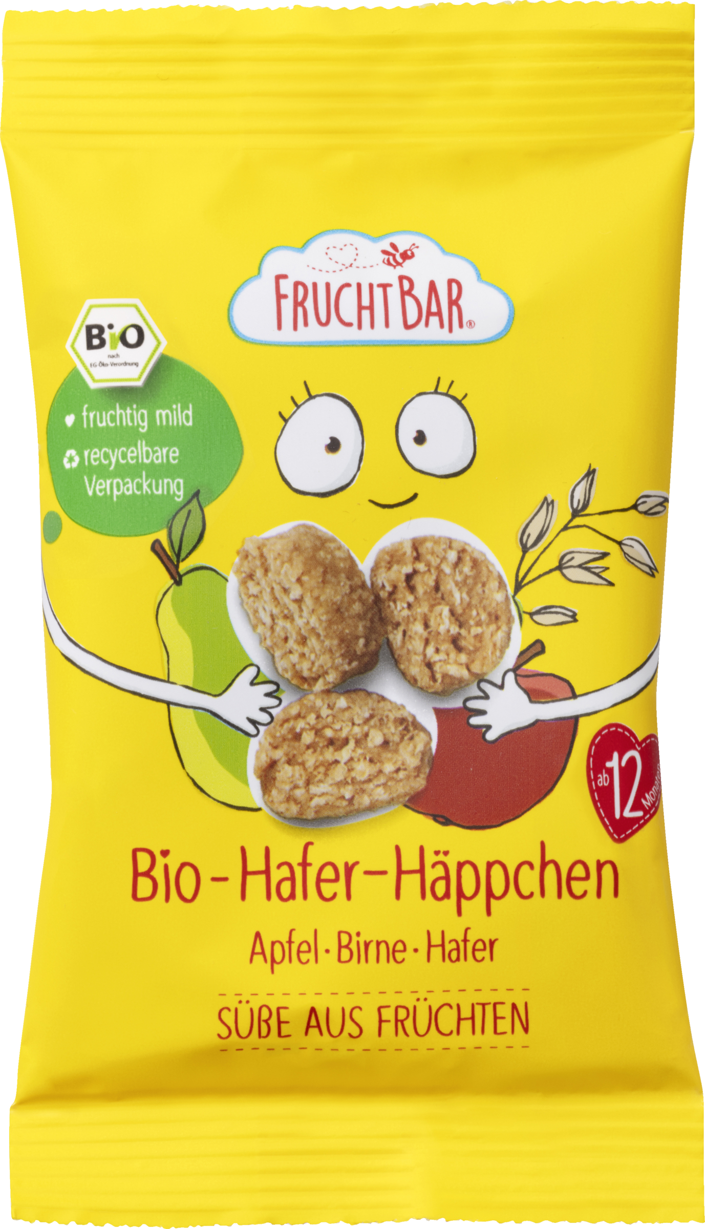 FruchtBar Bio-Hafer-Häppchen Apfel Birne Hafer