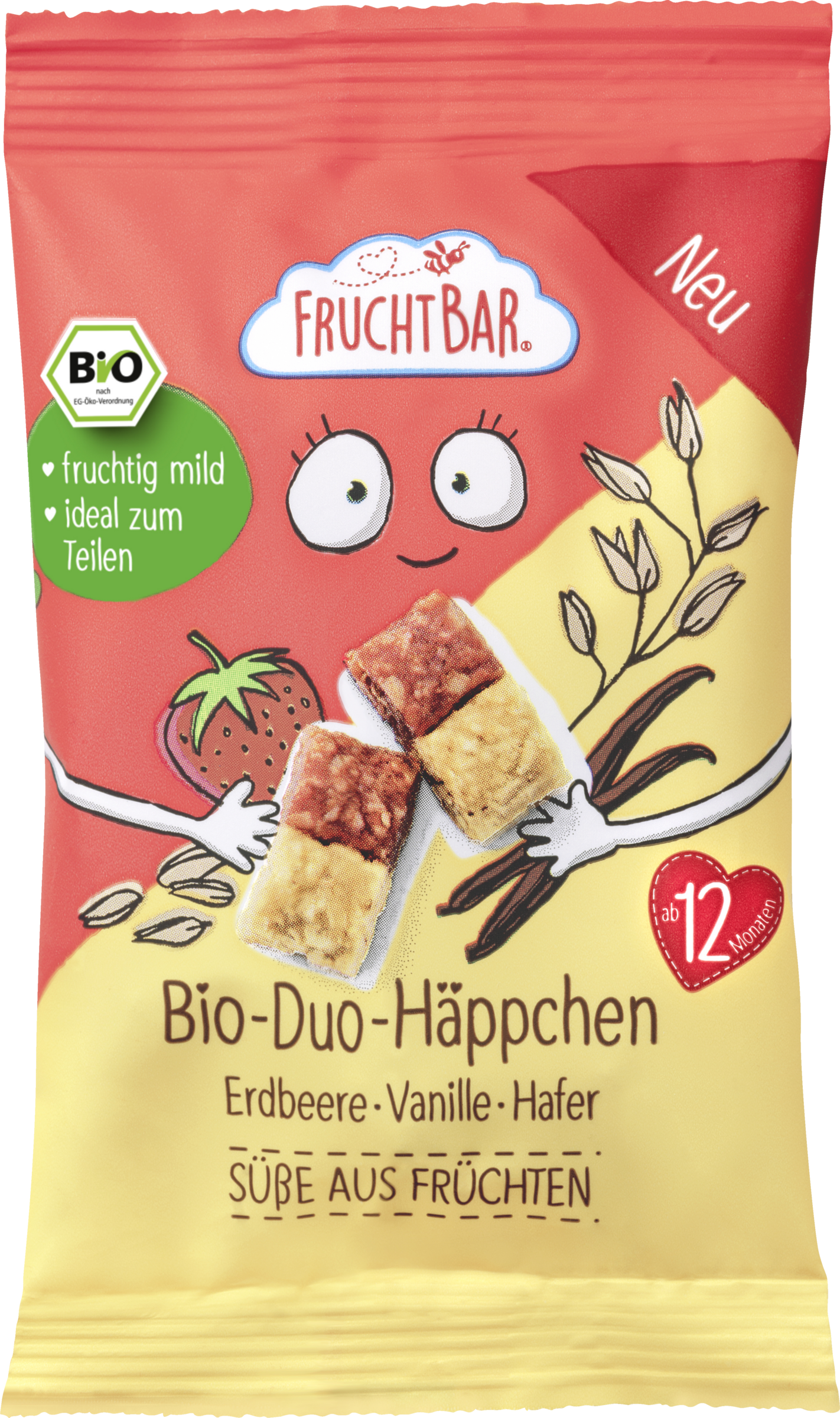 FruchtBar Bio-Duo-Häppchen Erdbeere Vanille Hafer