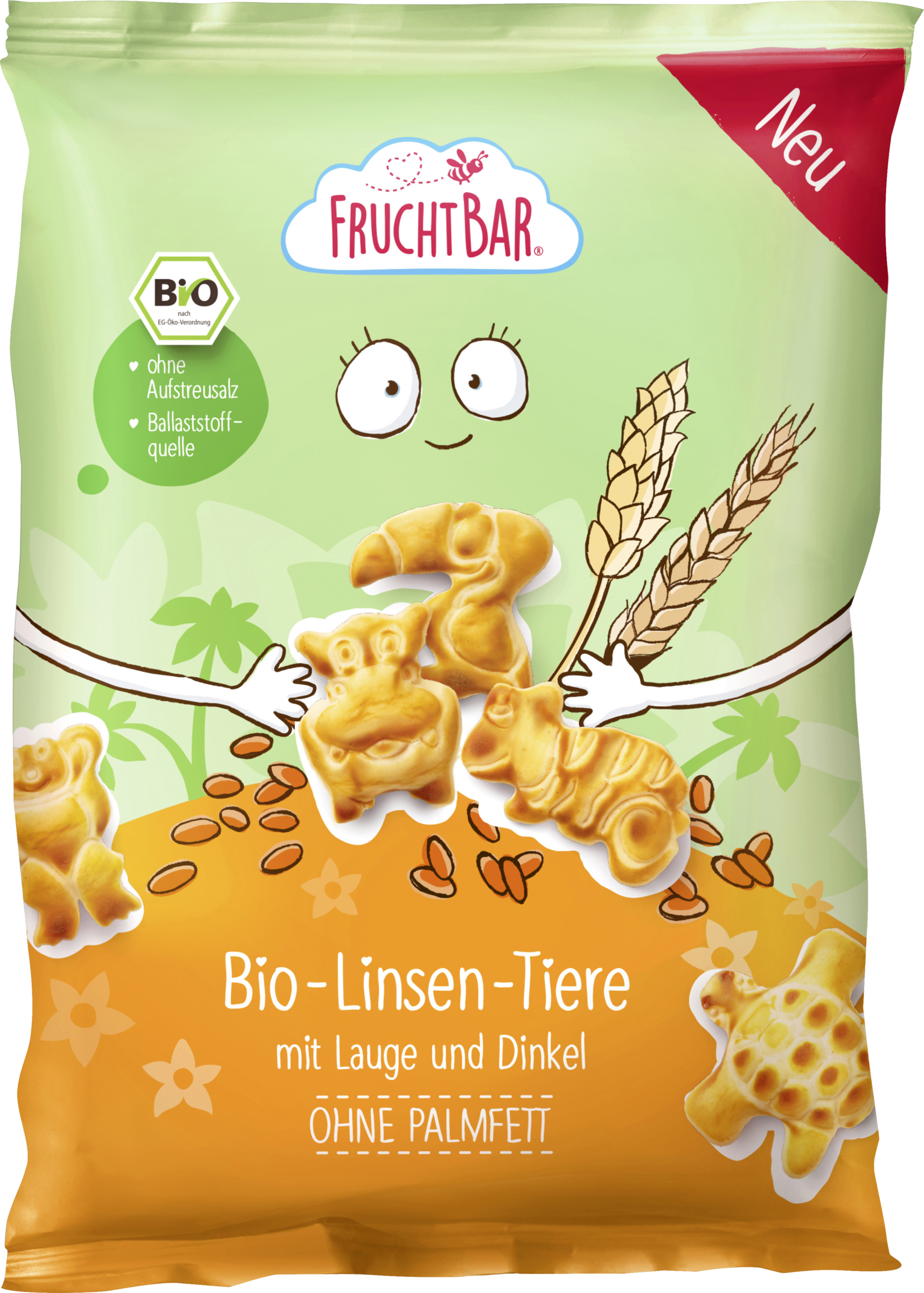 FruchtBar Bio-Linsen-Tiere mit Lauge und Dinkel