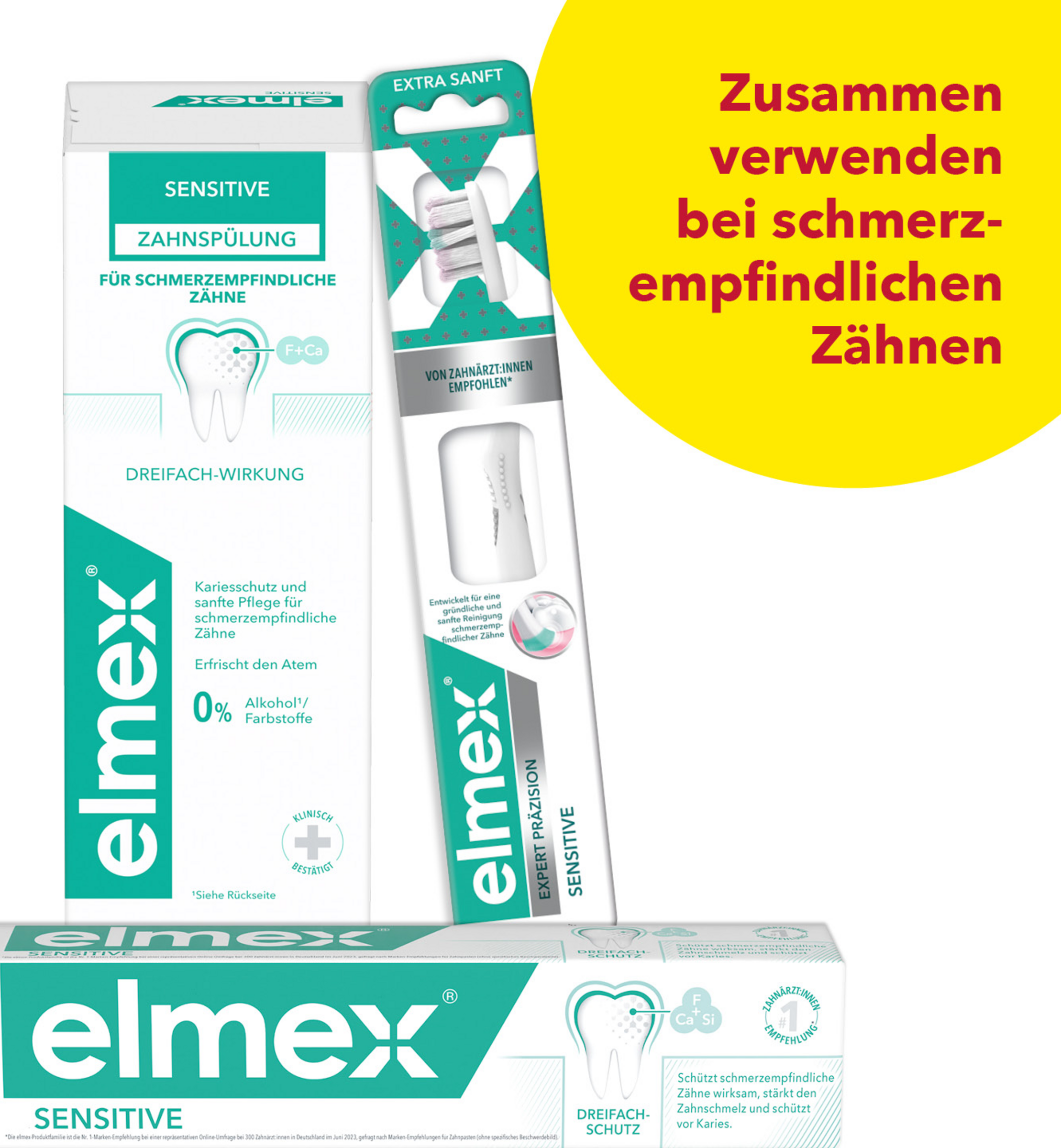 elmex Sensitive Zahnbürste, Zahnpasta & Zahnspülung Multipack
