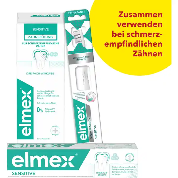 فرشاة أسنان، معجون أسنان، وغسول فم للعناية بالأسنان الحساسة - عبوة متعددة