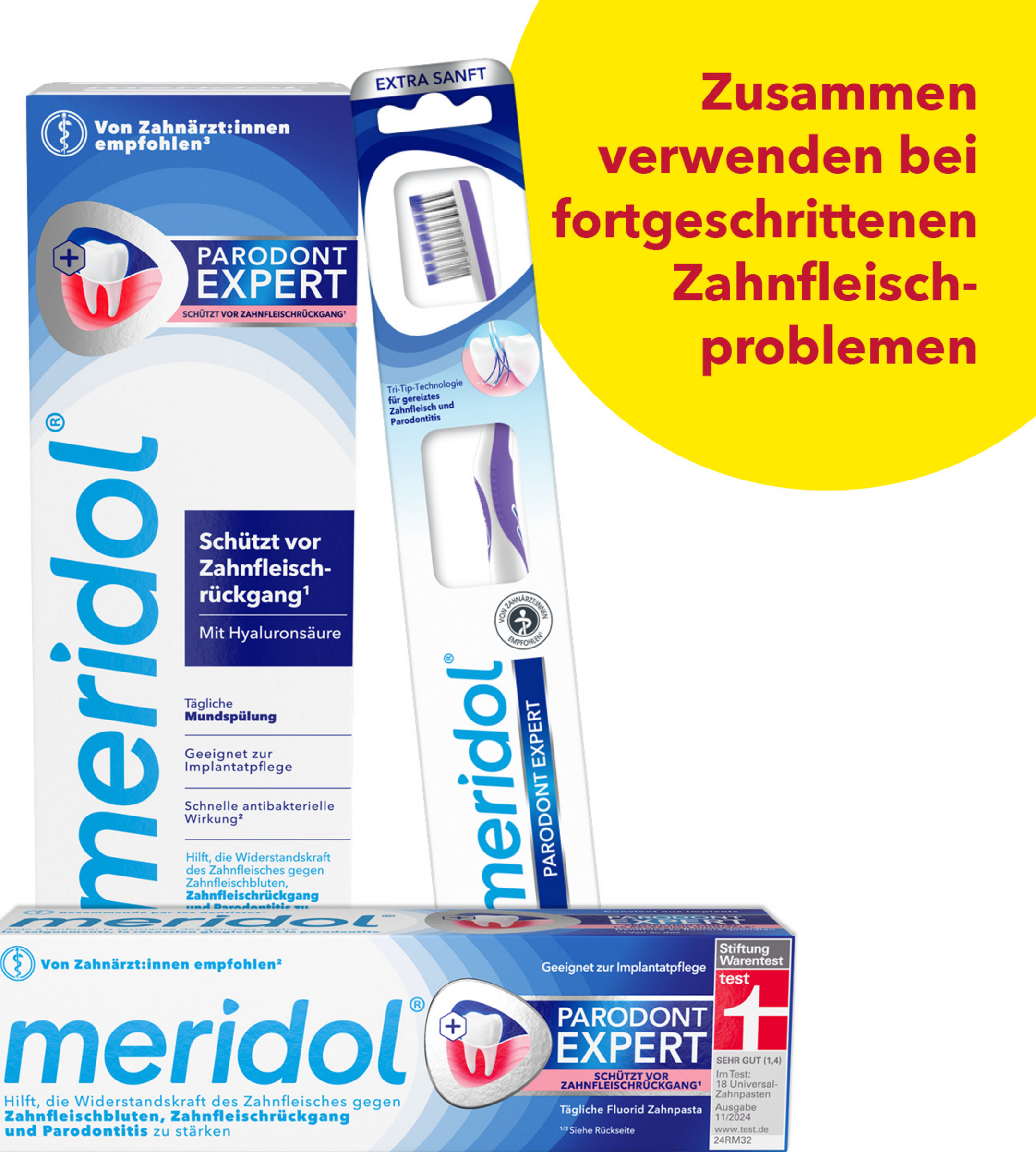 مجموعة عبوة مزدوجة من فرشاة الأسنان Parodont Expert، معجون الأسنان وغسول الفم اليومي