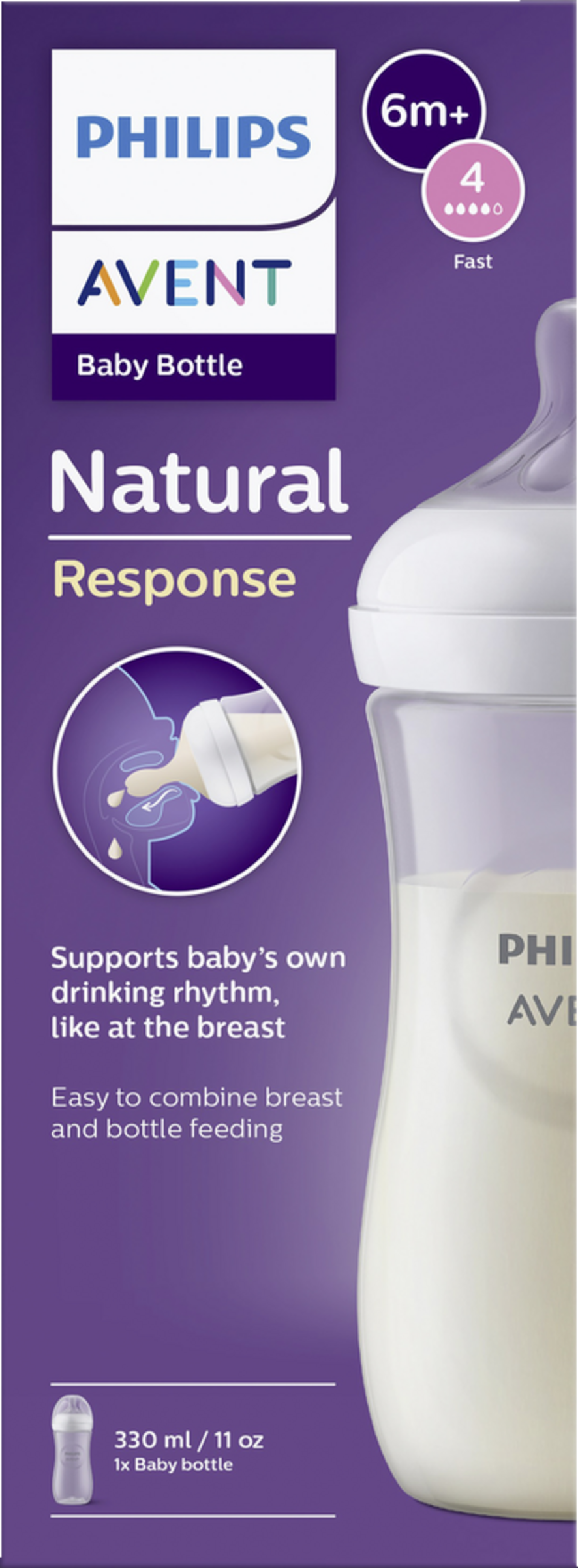 PHILIPS AVENT Natural Response Babyflasche 330 ml (schnelle Durchflussrate)