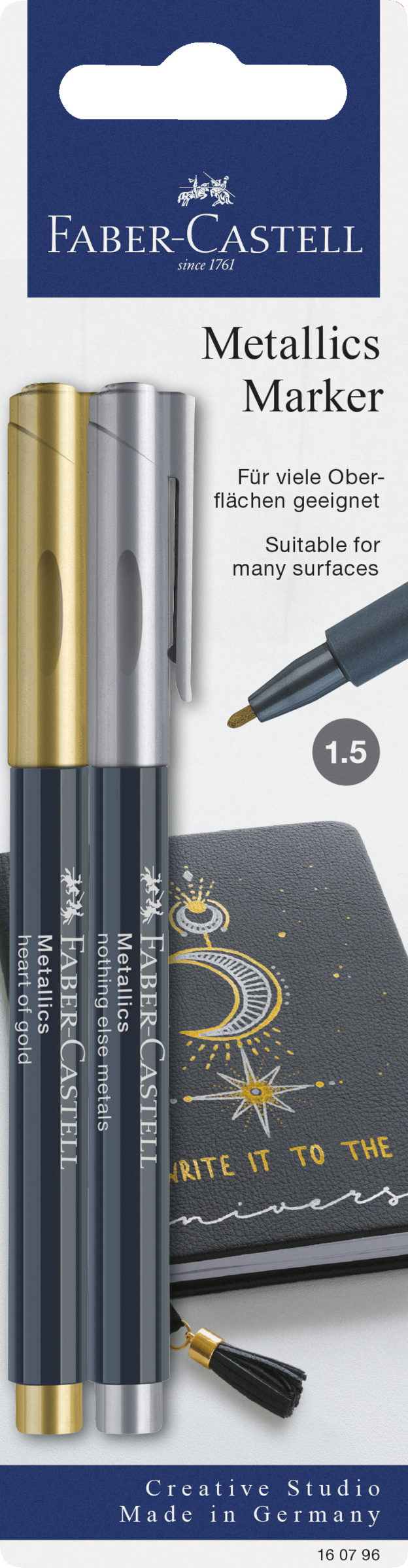 Faber-Castell Metallics Marker gold/silber