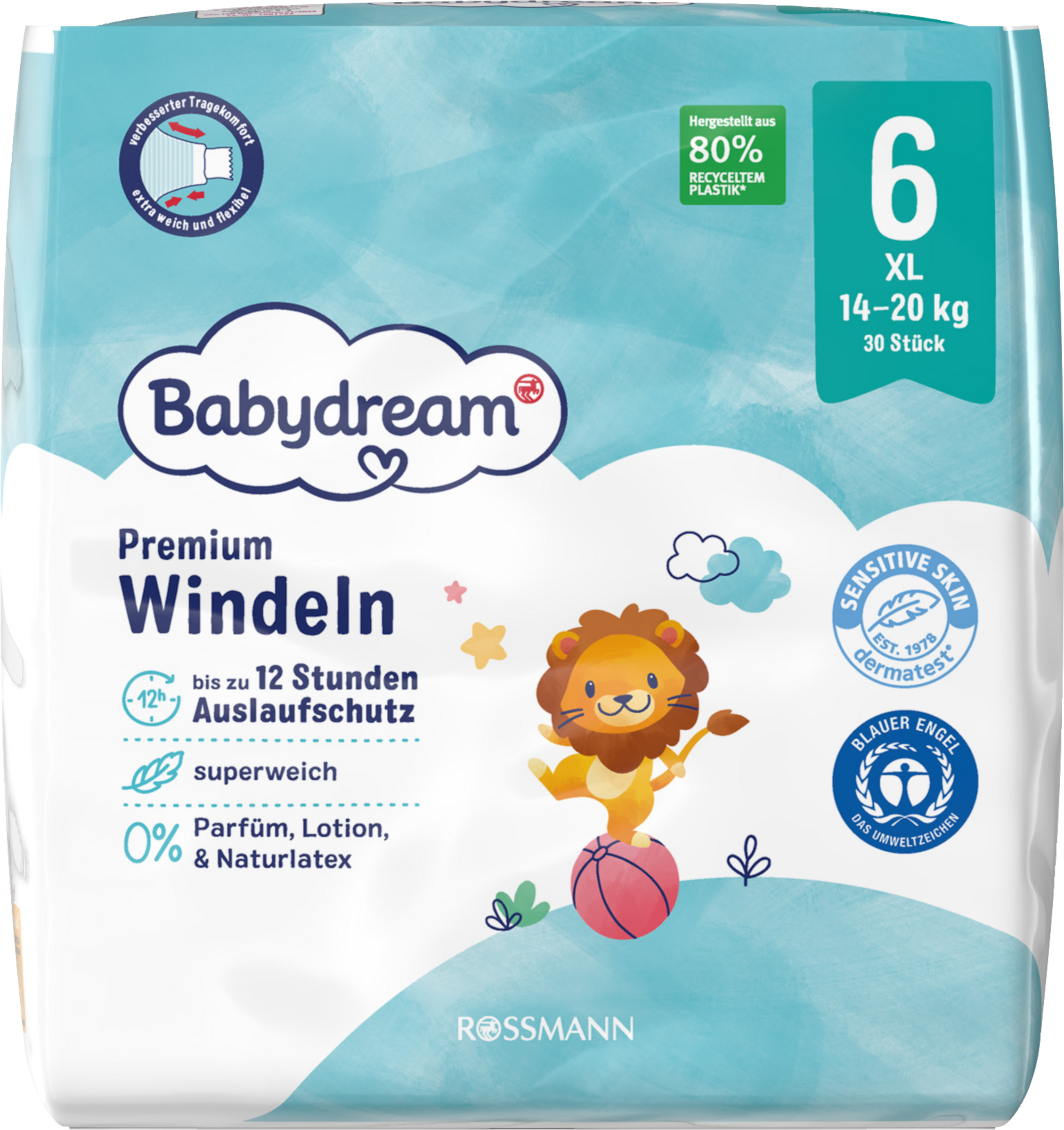 Babydream Premium Windeln Größe 6 XL, 30 Stück, 14-20 kg