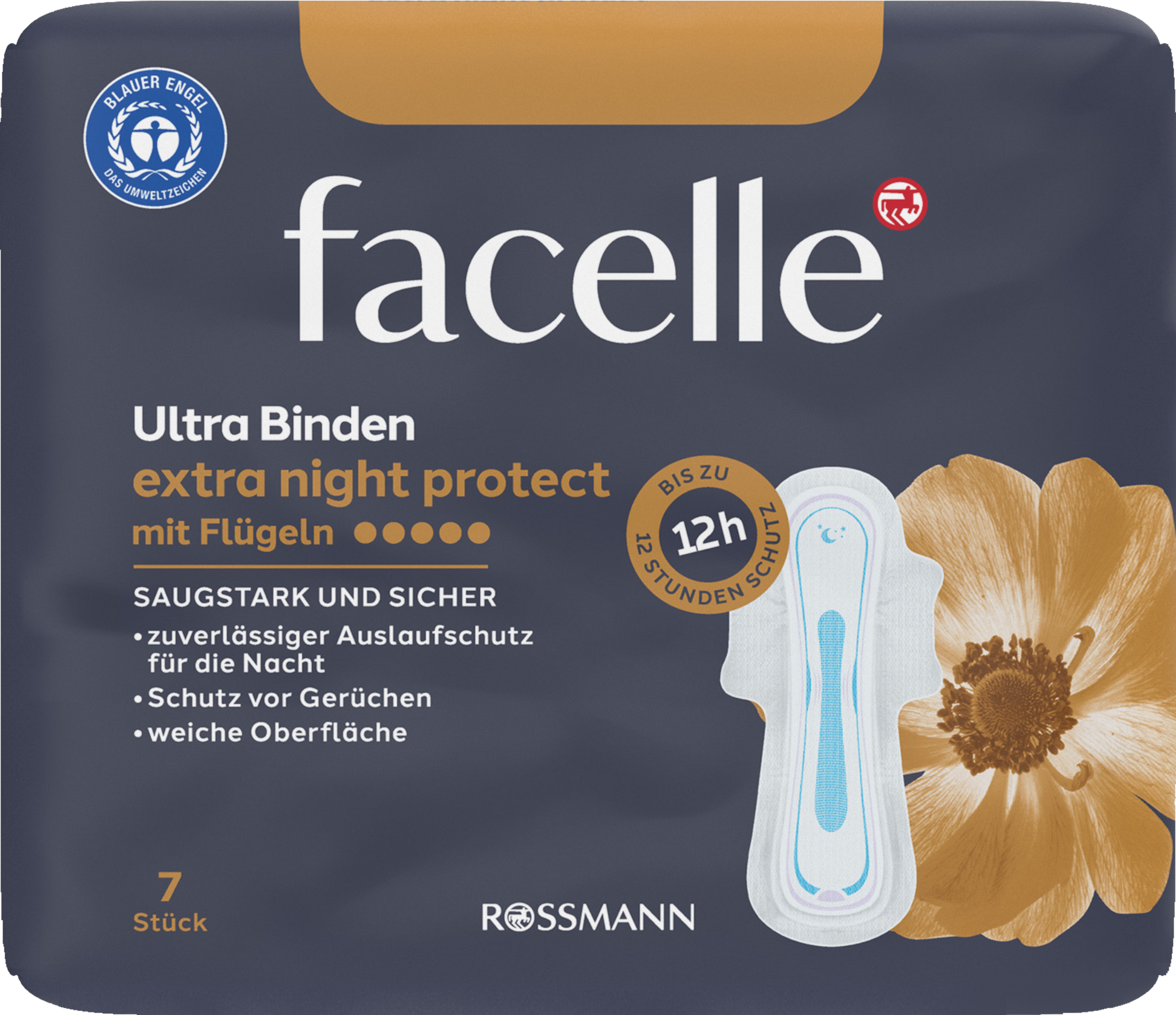 facelle Ultra Binden extra night protect mit Flügeln