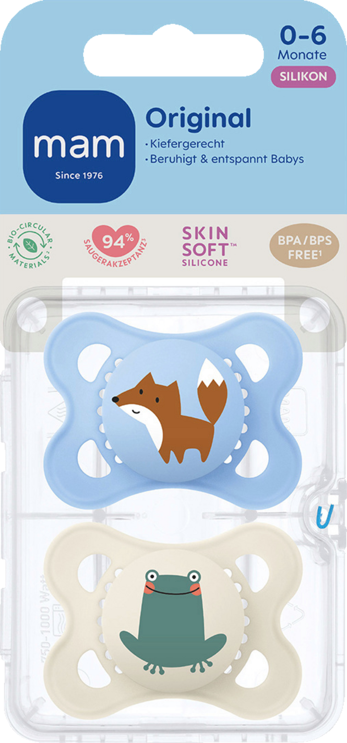 MAM Original matt Silikon 0-6 Fuchs/Frosch