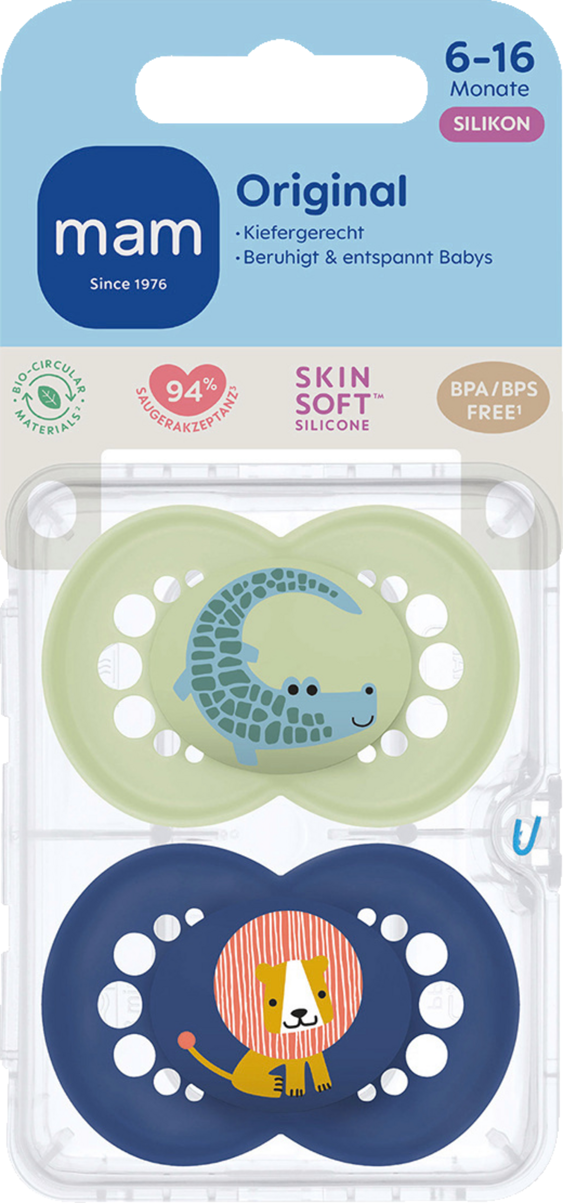 Original matt Silikon 6-16 Krokodil/Löwe