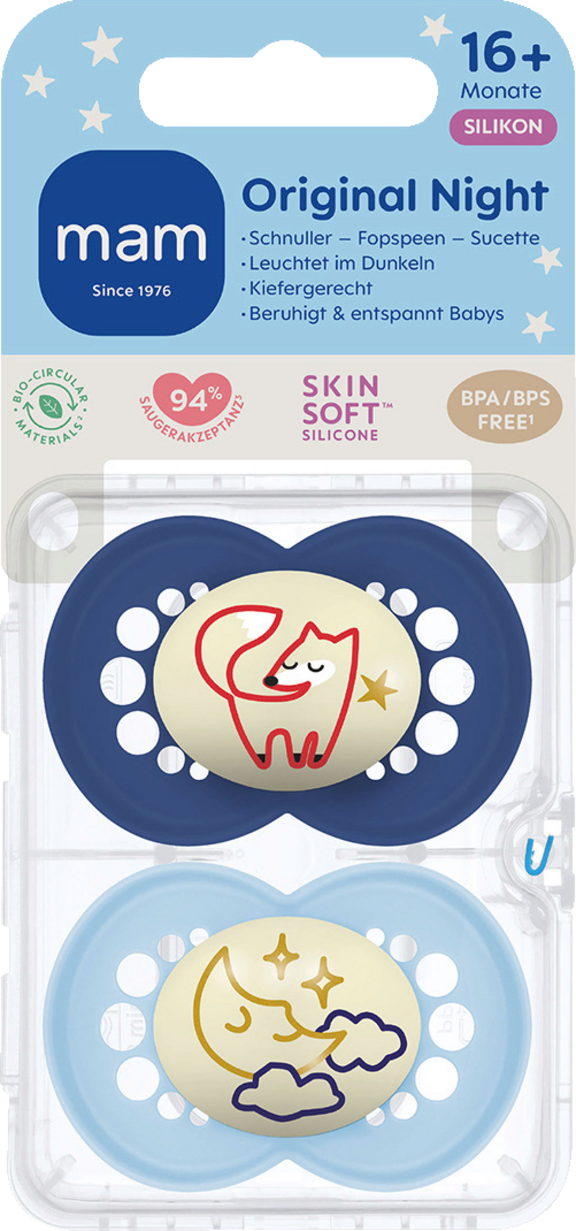MAM Original Night Silikon 16+ Fuchs/Mond