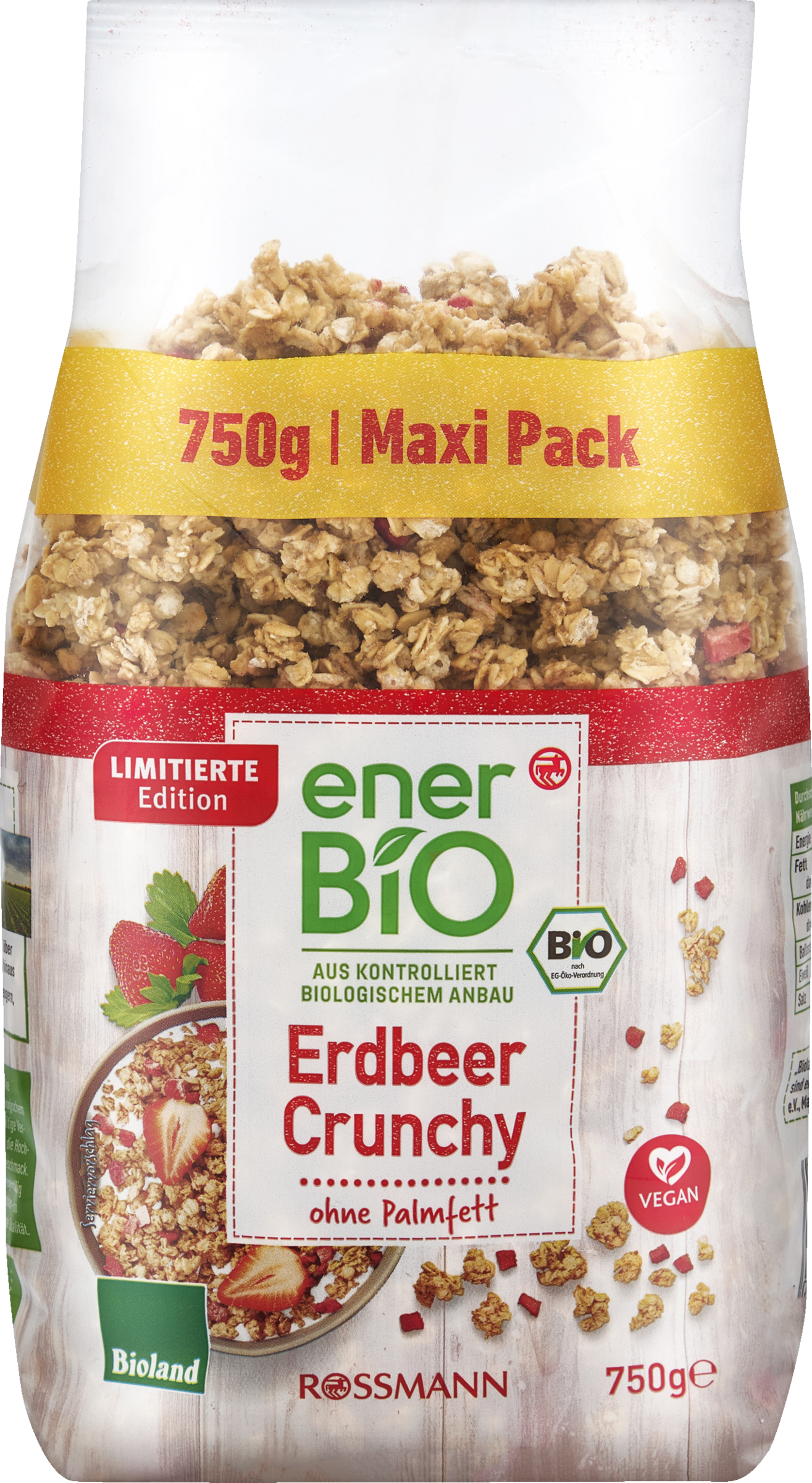 Erdbeer Crunchy Knusper Müsli Bioland