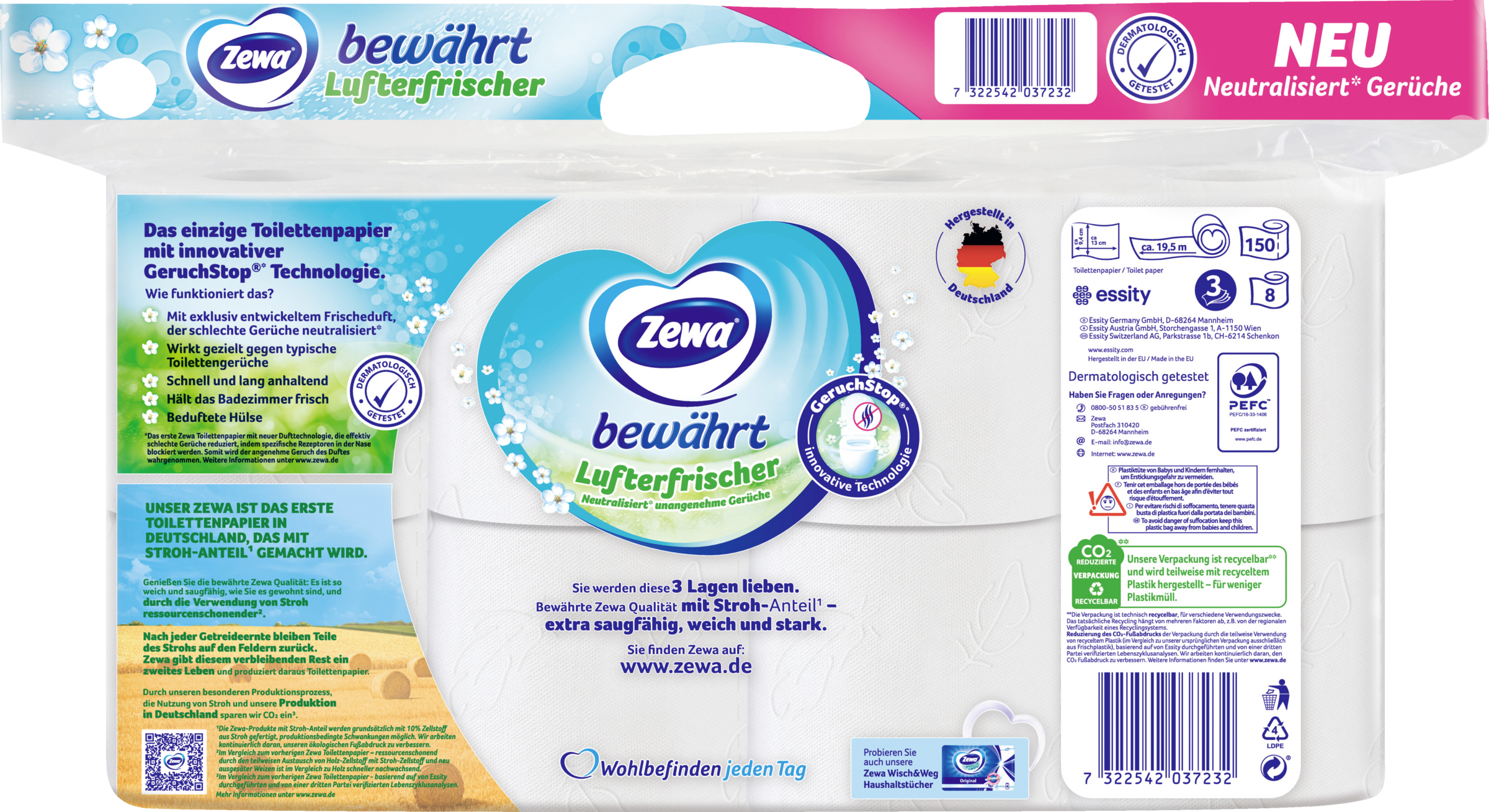 Zewa Bewährt Zarte Frische Toilettenpapier 3-lagig