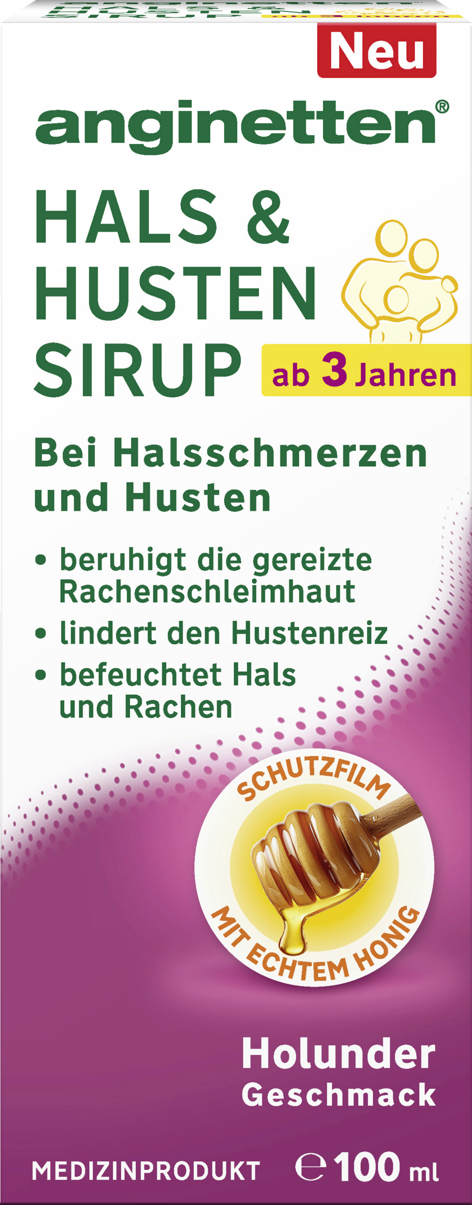 anginetten Hals & Husten Sirup Holunder Geschmack