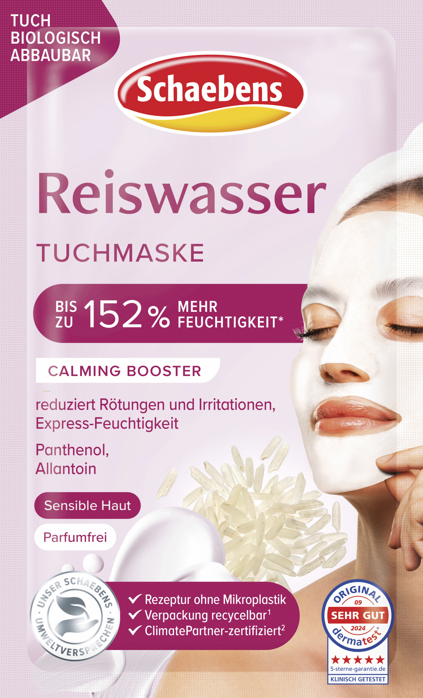 Schaebens Reiswasser Tuchmaske