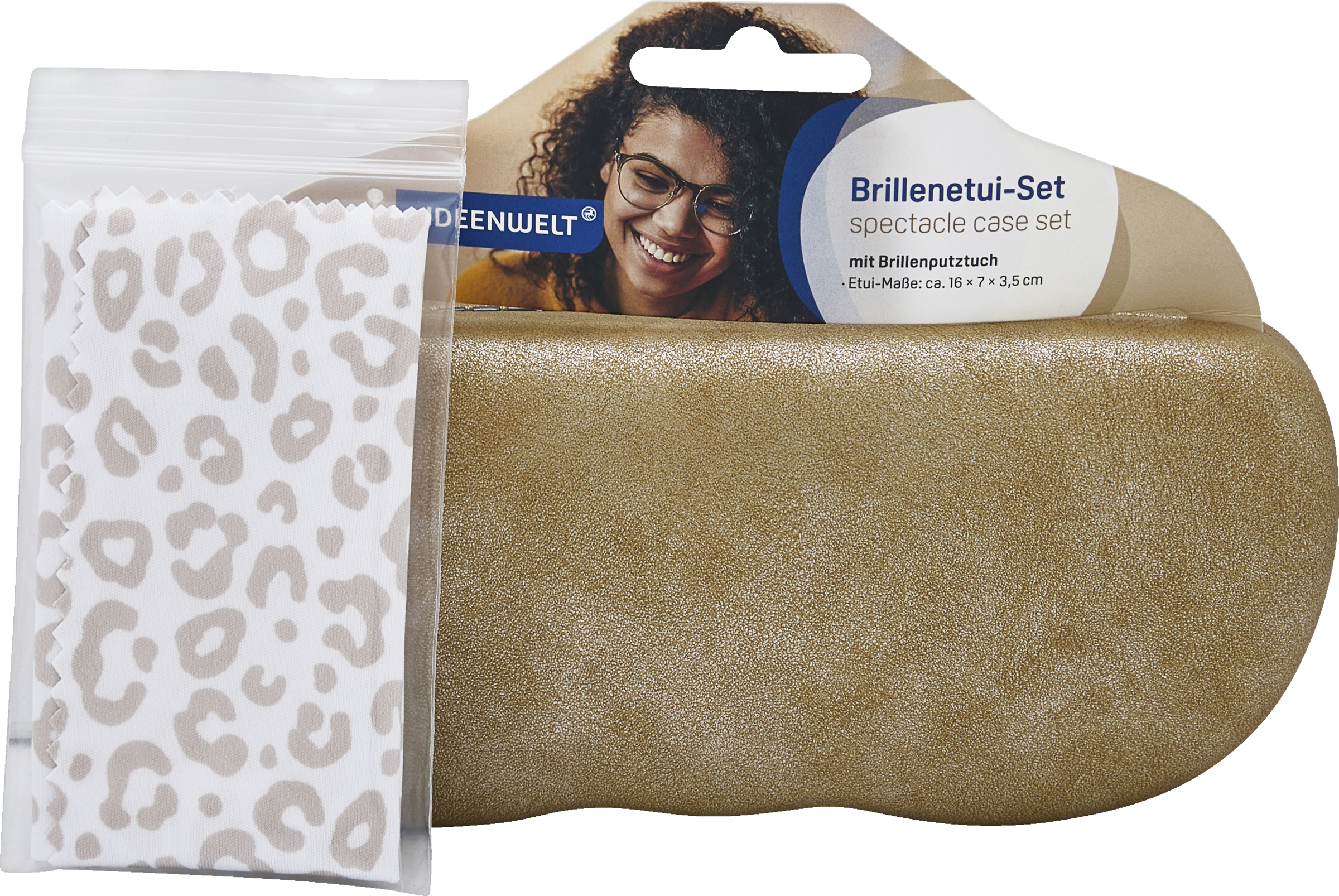 Brillenetui-Set metallic