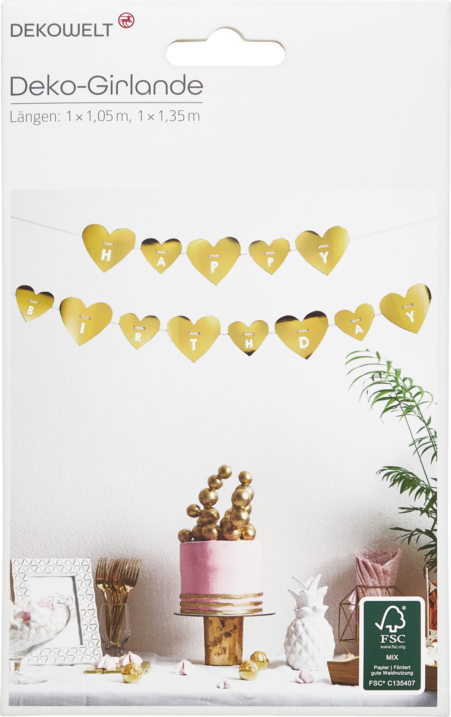 DEKOWELT Girlande Herzen