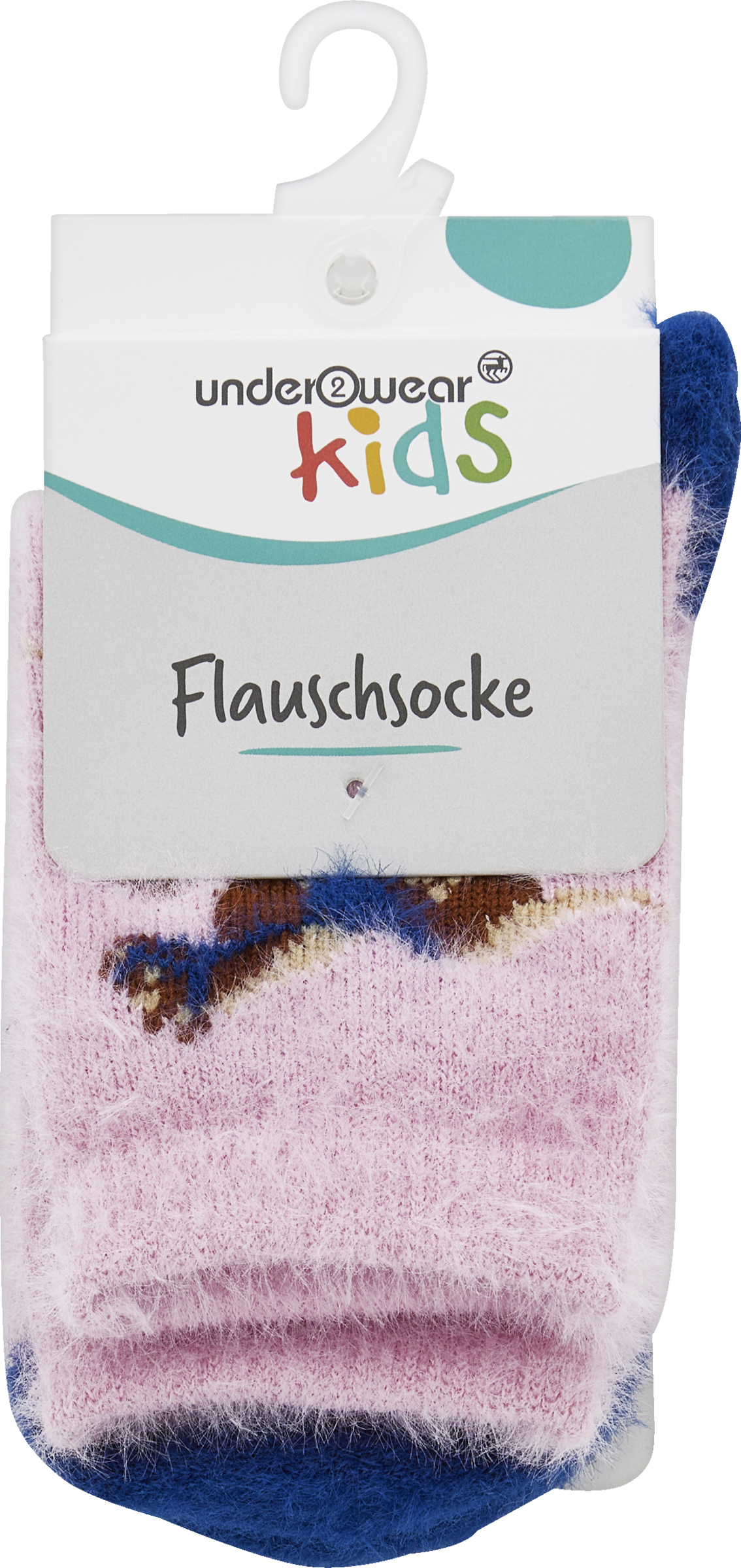 Flauschsocke Pferd rosa Gr. 31/34