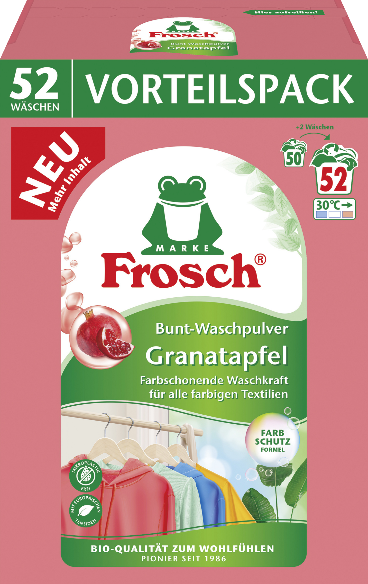 Frosch Bunt-Waschpulver Granatapfel Vorteilspack 52WL