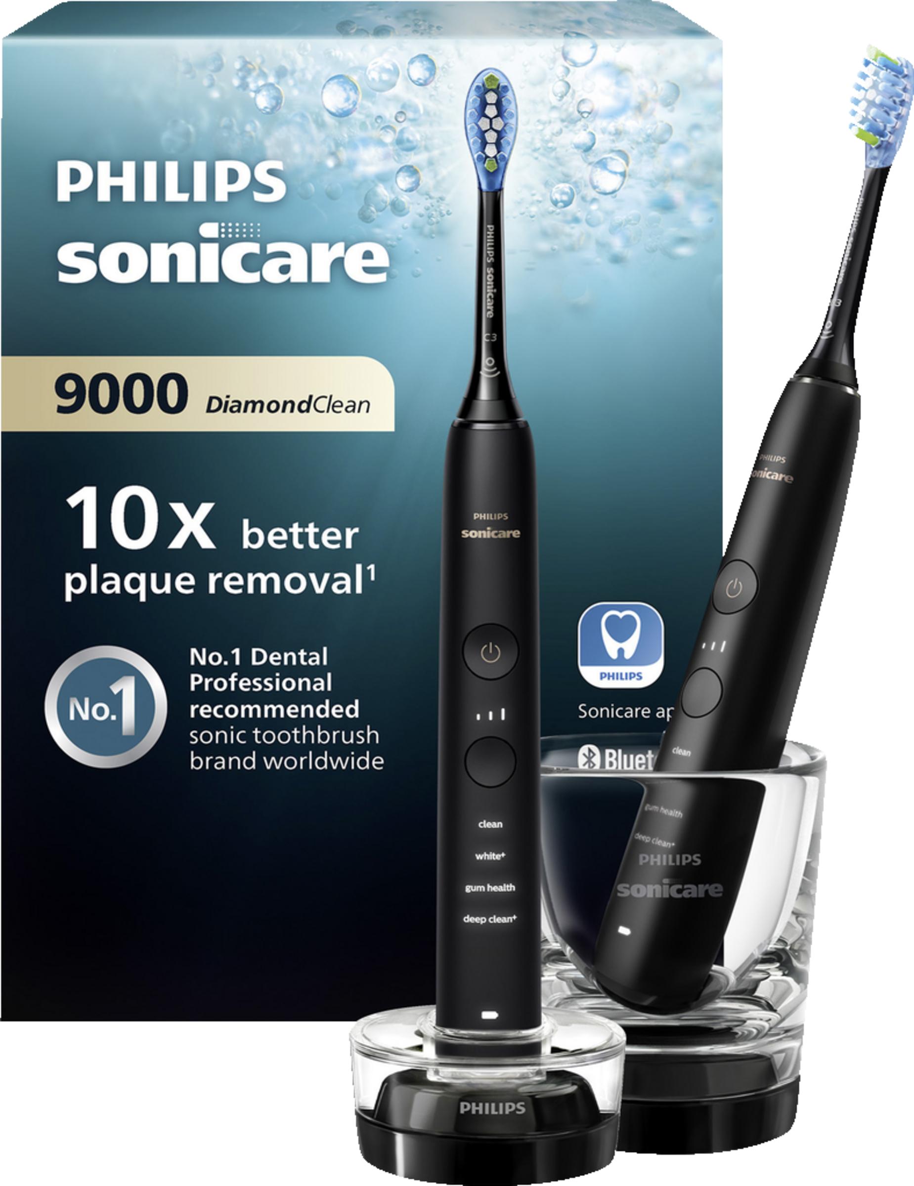 PHILIPS Sonicare Elektrische Zahnbürste DiamondClean Series 9000 HX9914/54 Doppelpack