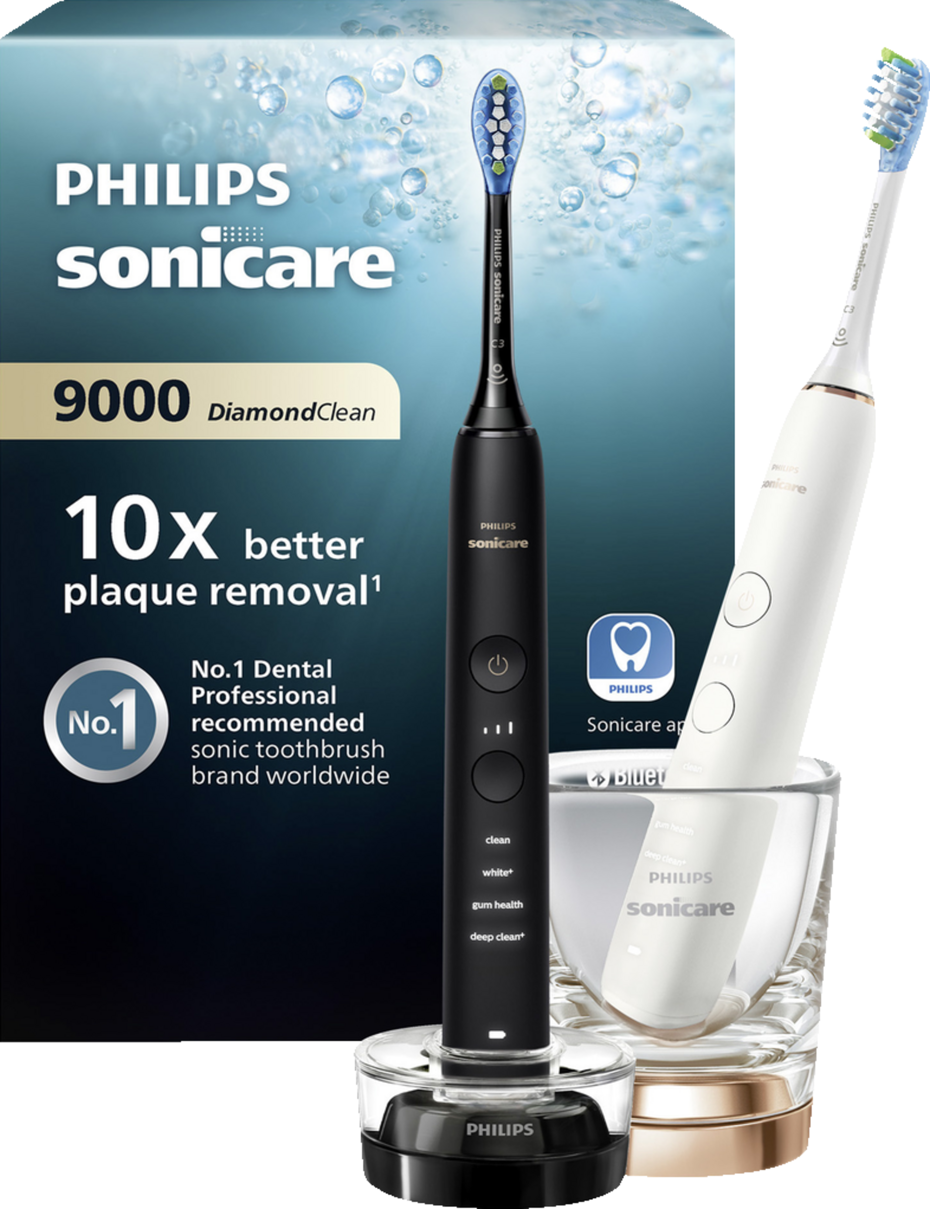 فرشاة أسنان كهربائية DiamondClean Series 9000 HX9914/57 عبوة مزدوجة