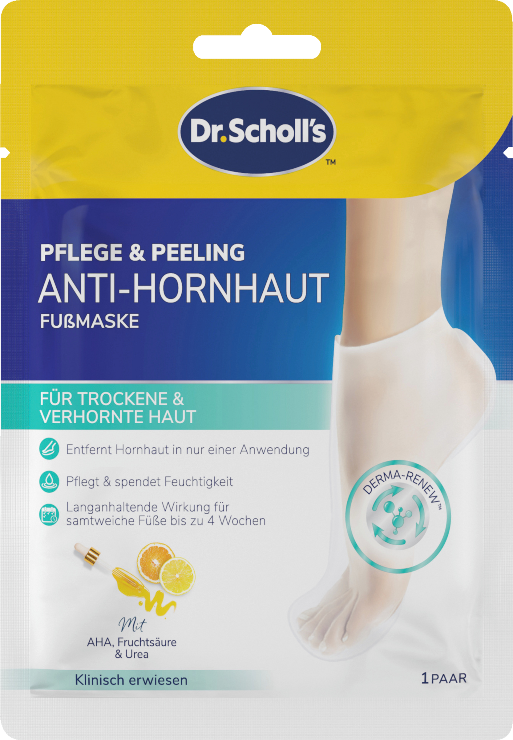 Dr Scholl's Anti-Hornhaut Fußmaske mit Pflege Peeling