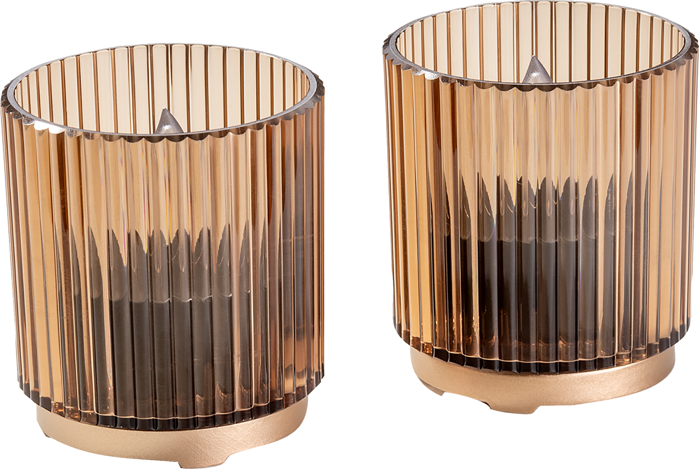 Solar Windlichter 2er-Set amber-kupfer