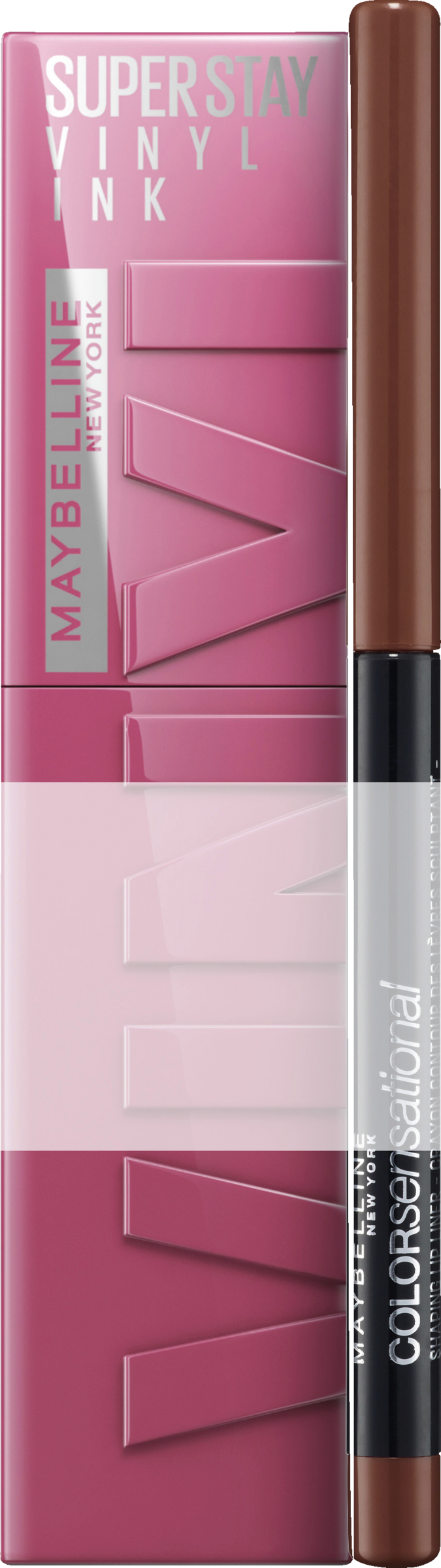 2in1 Set Super Stay Vinyl Ink 20 Coy + Color Sensational Shaping Lipliner 20 Nude Seduction